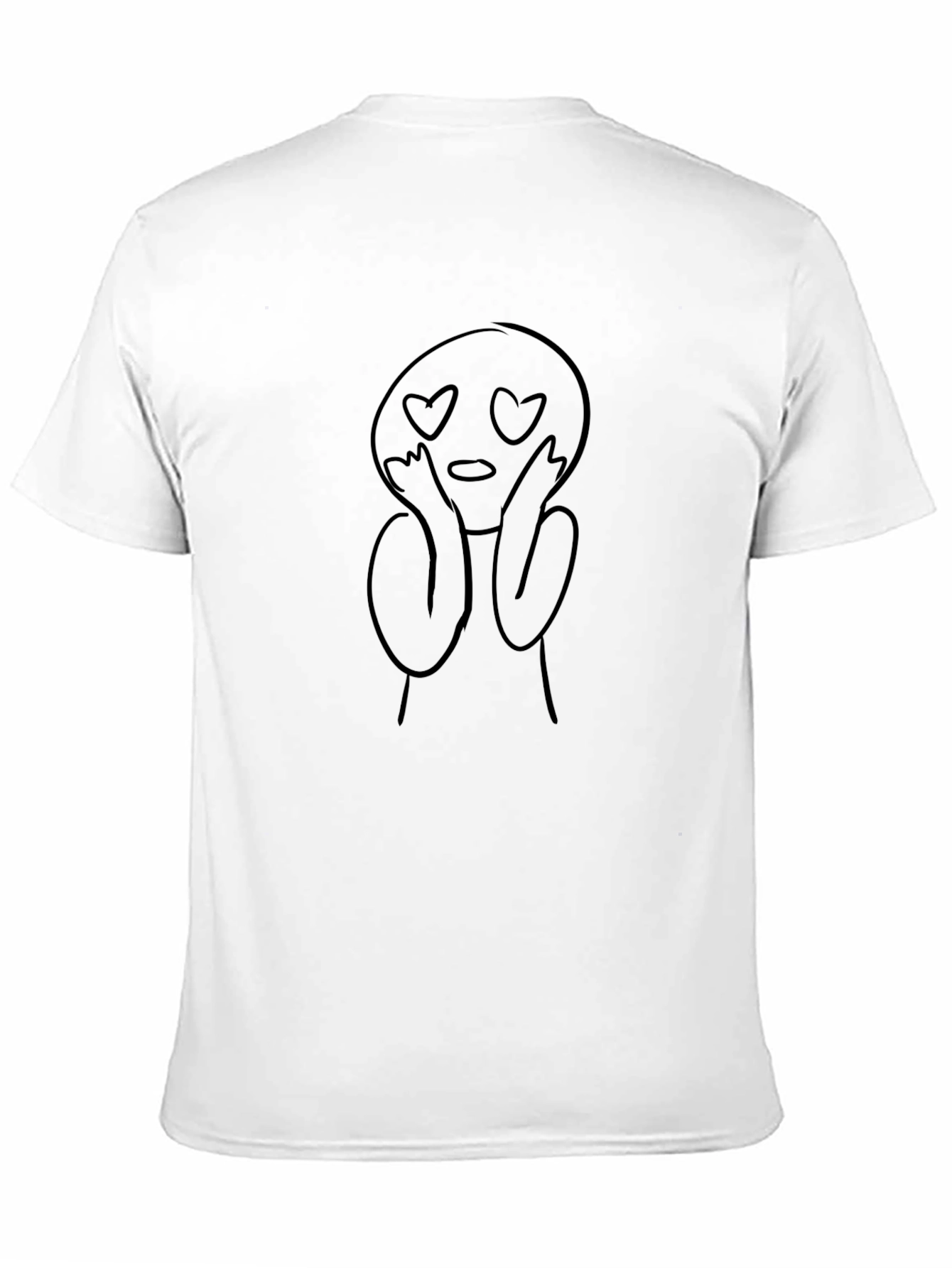 Heart Eyes Character Graphic Tee - Black