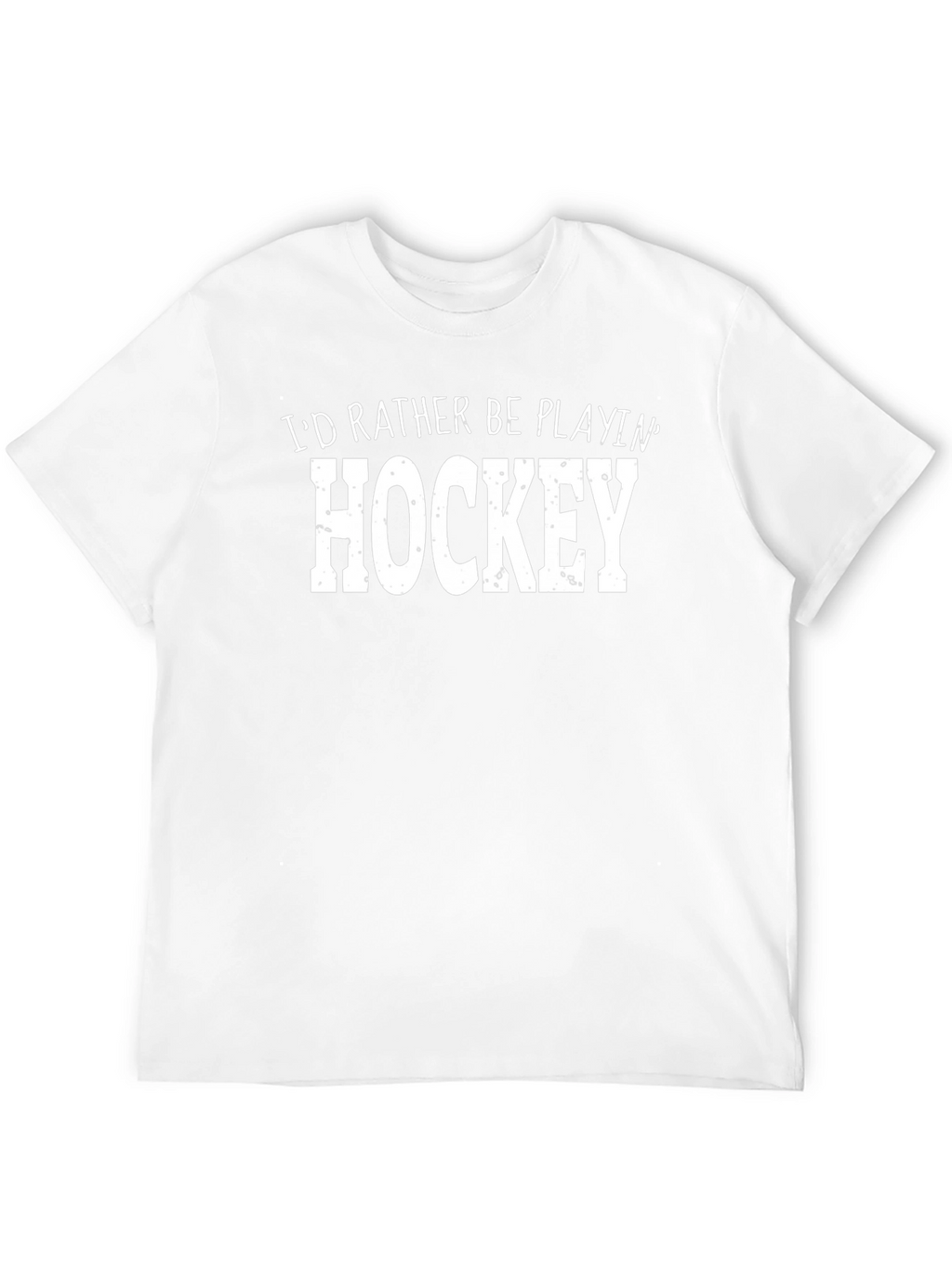 Id Rather Be Playing Hockey Black T-Shirt