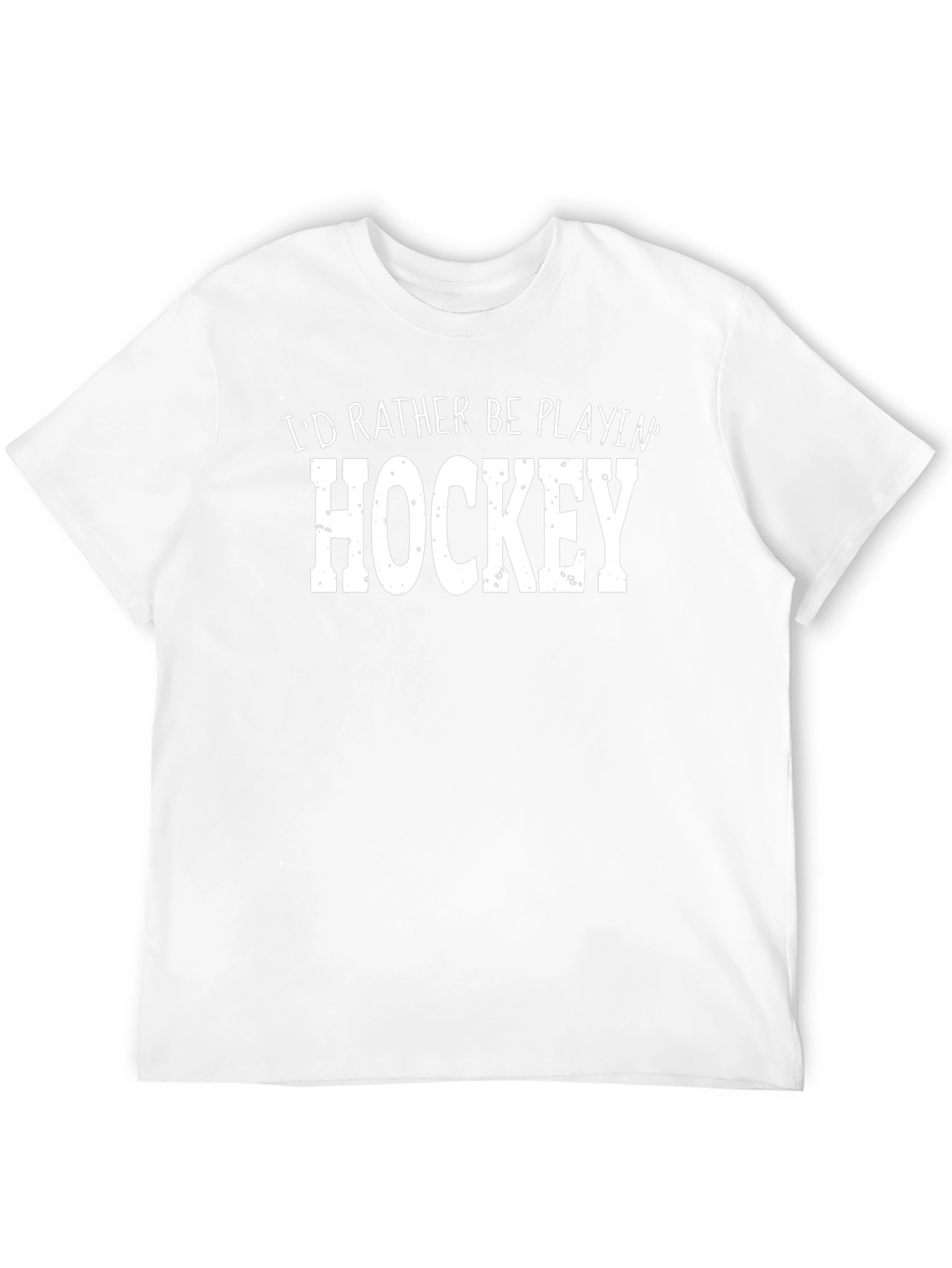 Id Rather Be Playing Hockey Black T-Shirt