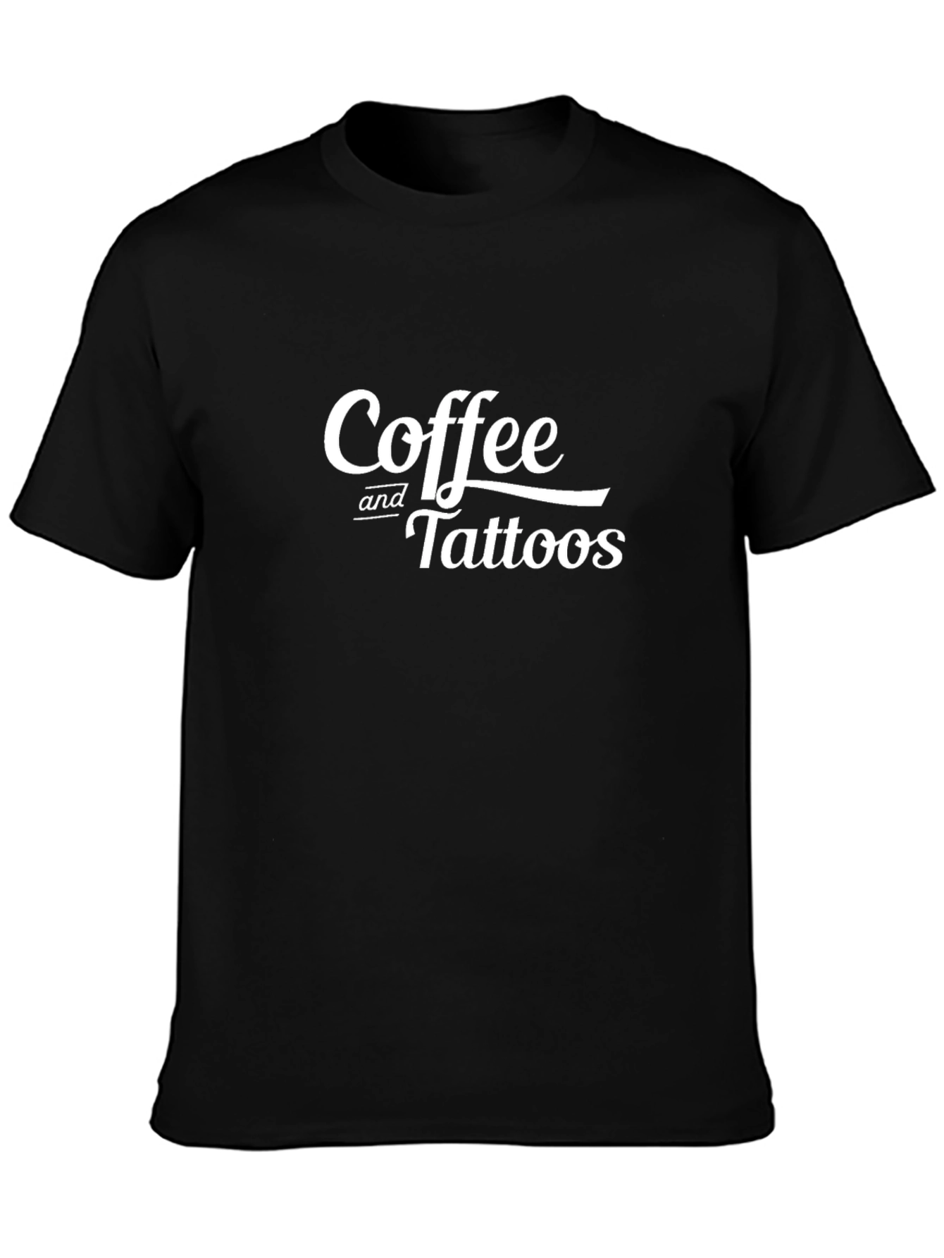 Coffee and Tattoos Graphic Tee - Cool Black T-Shirt