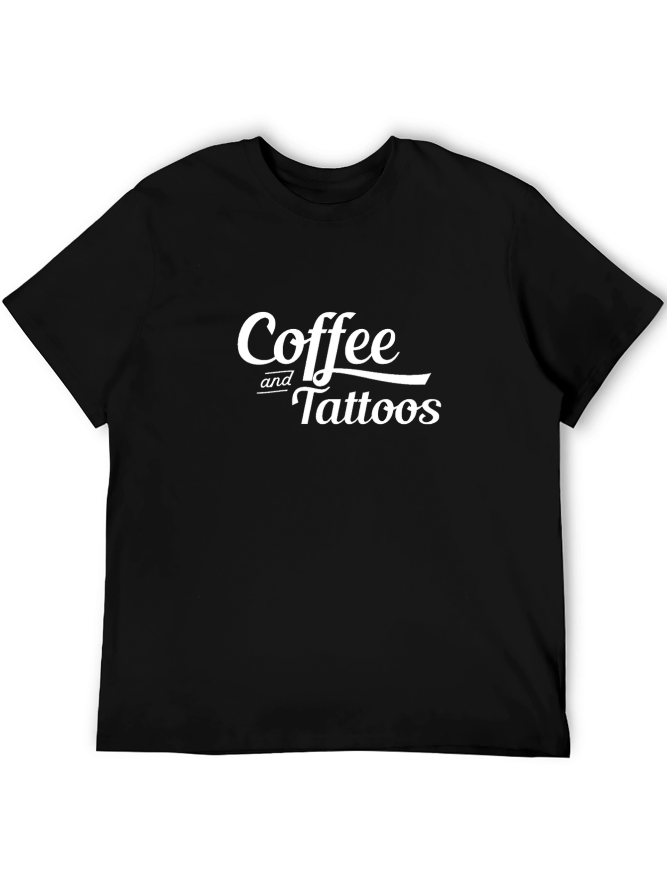 Coffee and Tattoos Graphic Tee - Cool Black T-Shirt