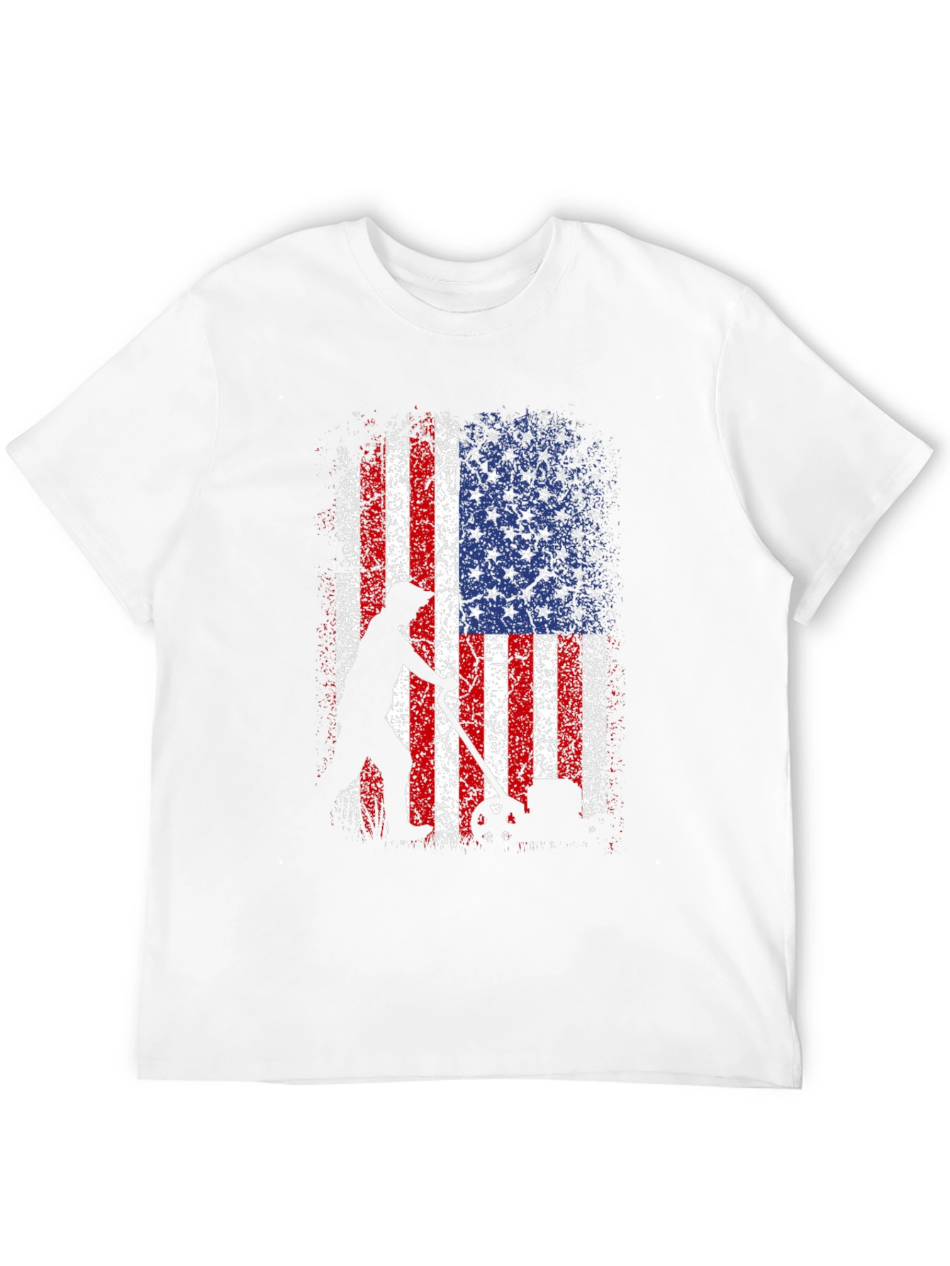 American Flag Patriotic Lawn Mower T-Shirt