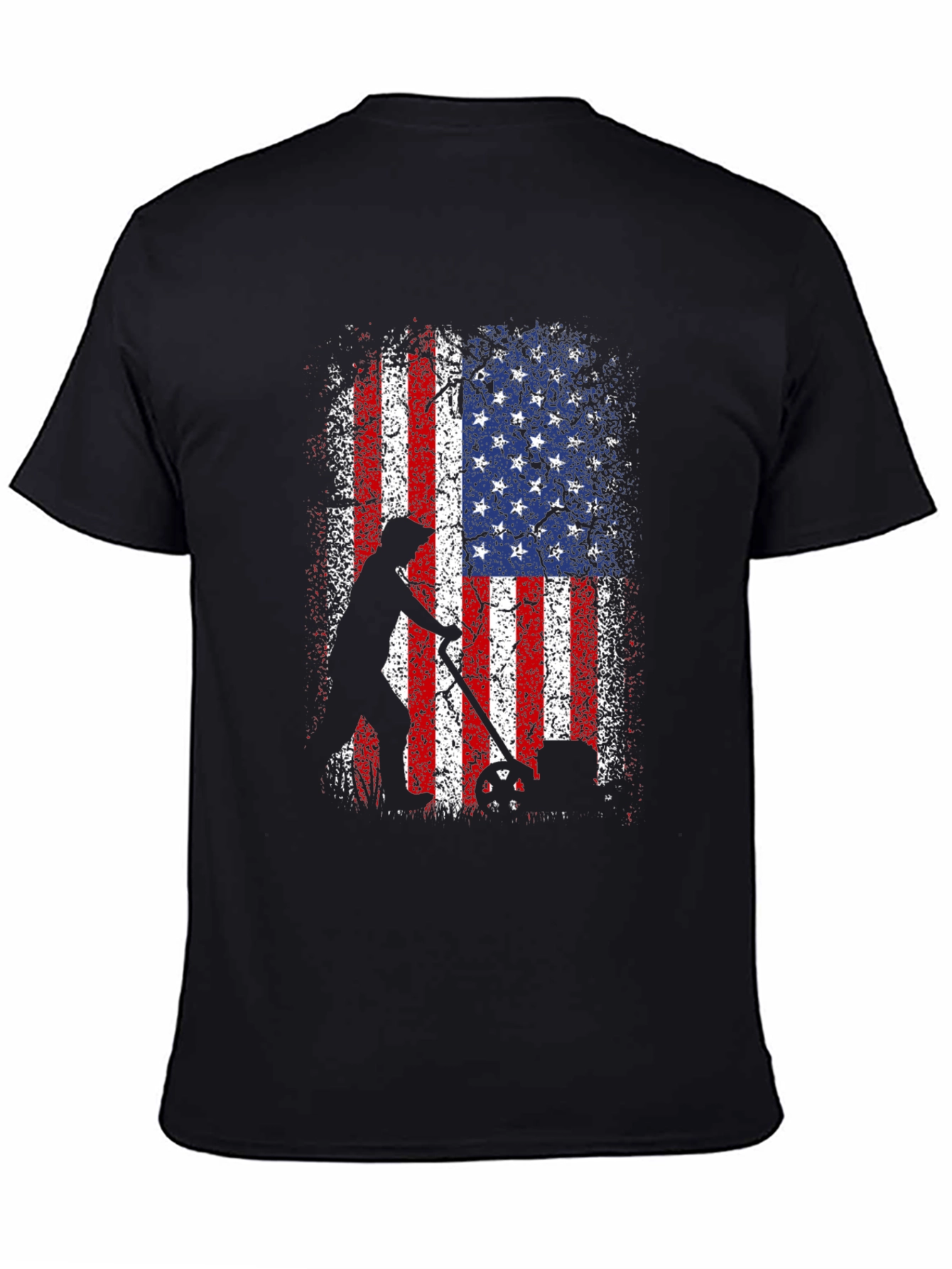 American Flag Patriotic Lawn Mower T-Shirt