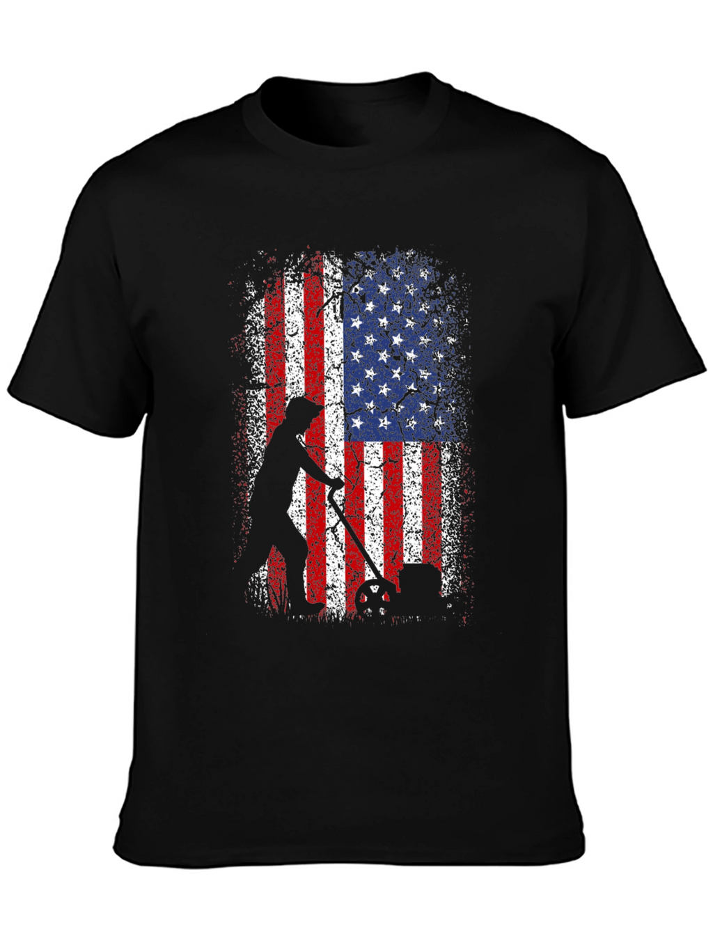American Flag Patriotic Lawn Mower T-Shirt