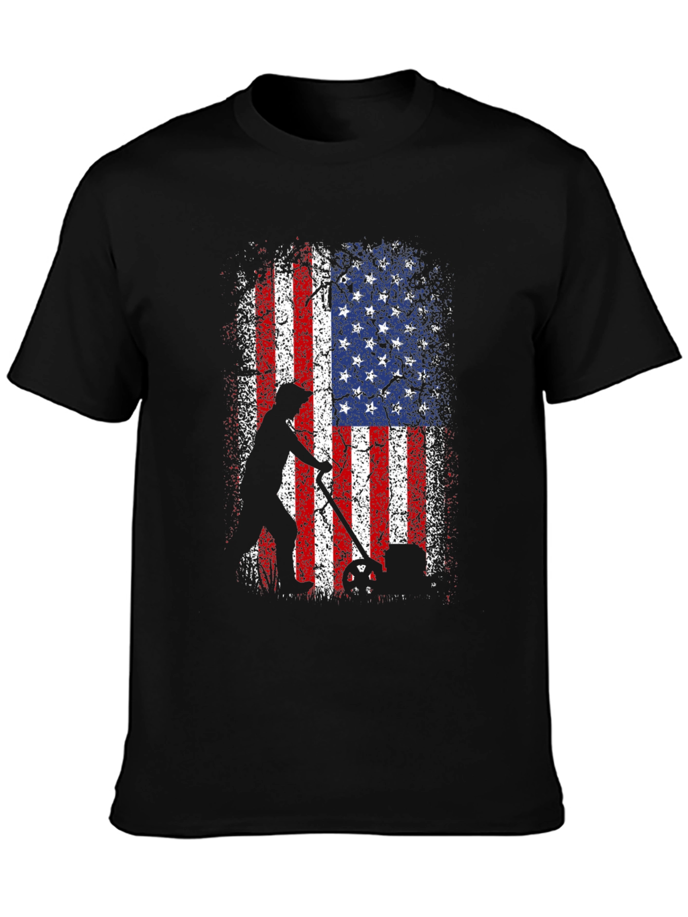 American Flag Patriotic Lawn Mower T-Shirt