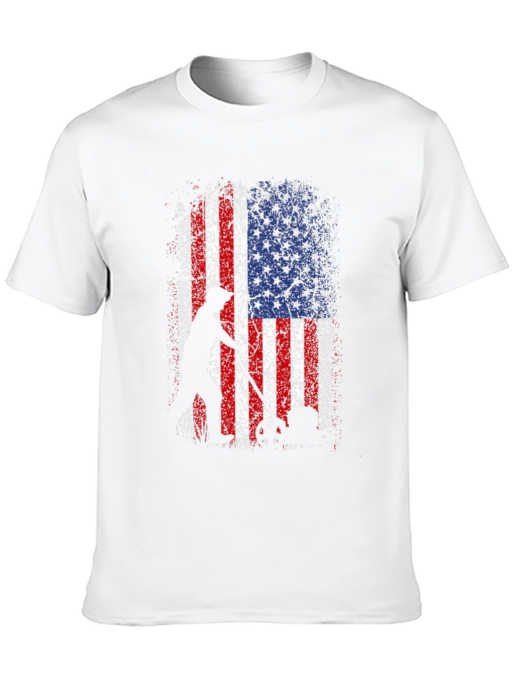 American Flag Patriotic Lawn Mower T-Shirt