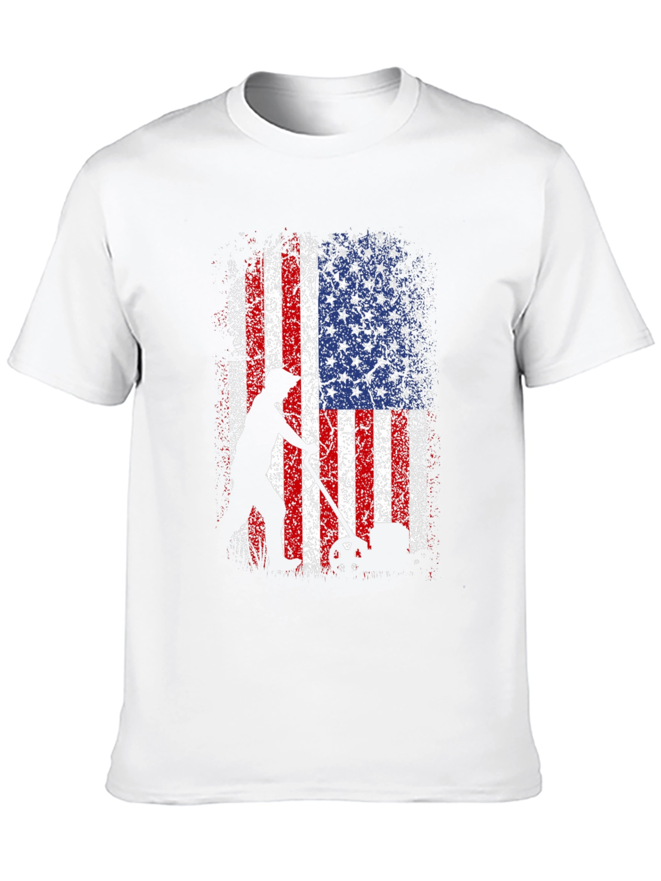 American Flag Patriotic Lawn Mower T-Shirt