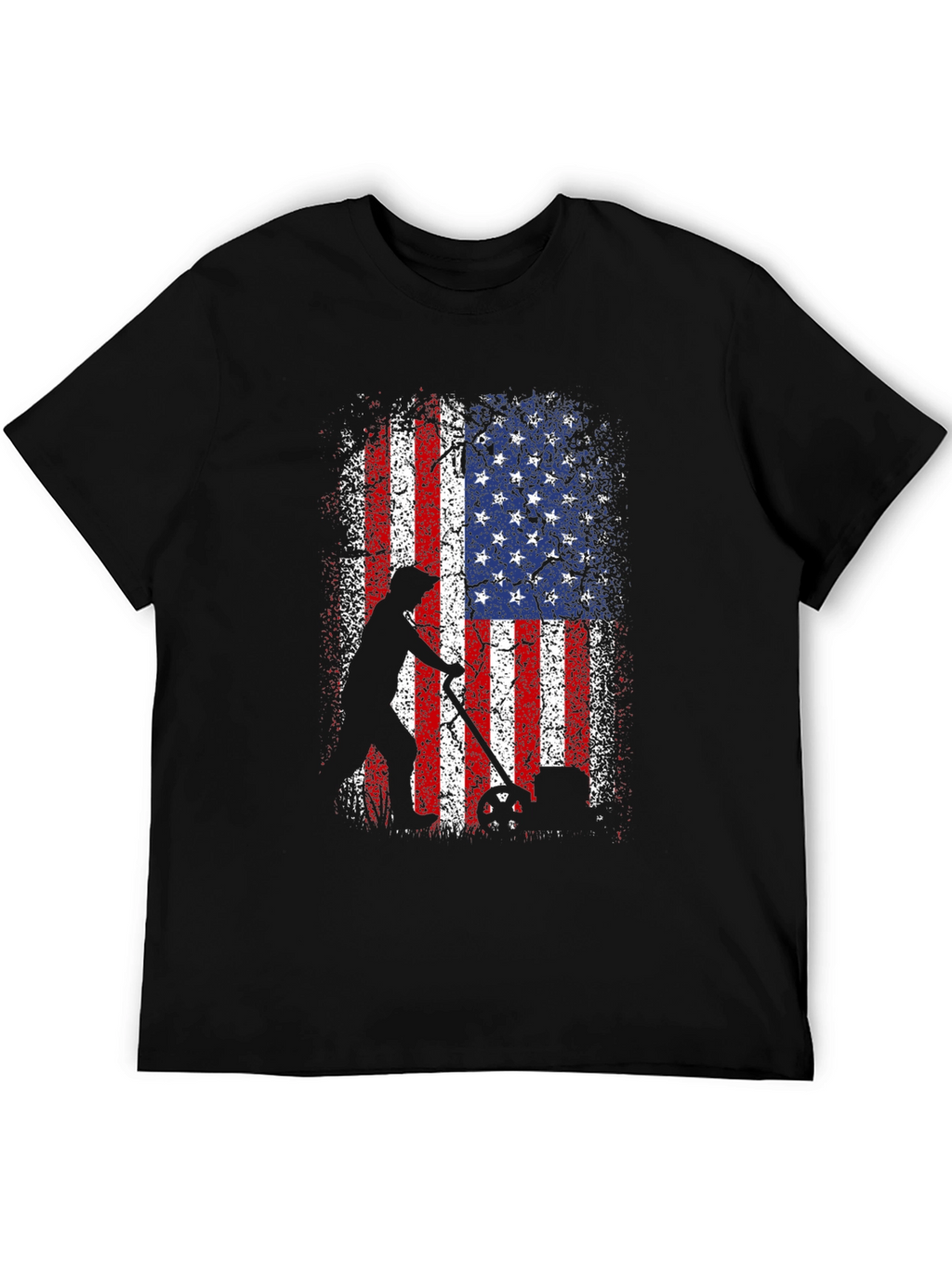 American Flag Patriotic Lawn Mower T-Shirt