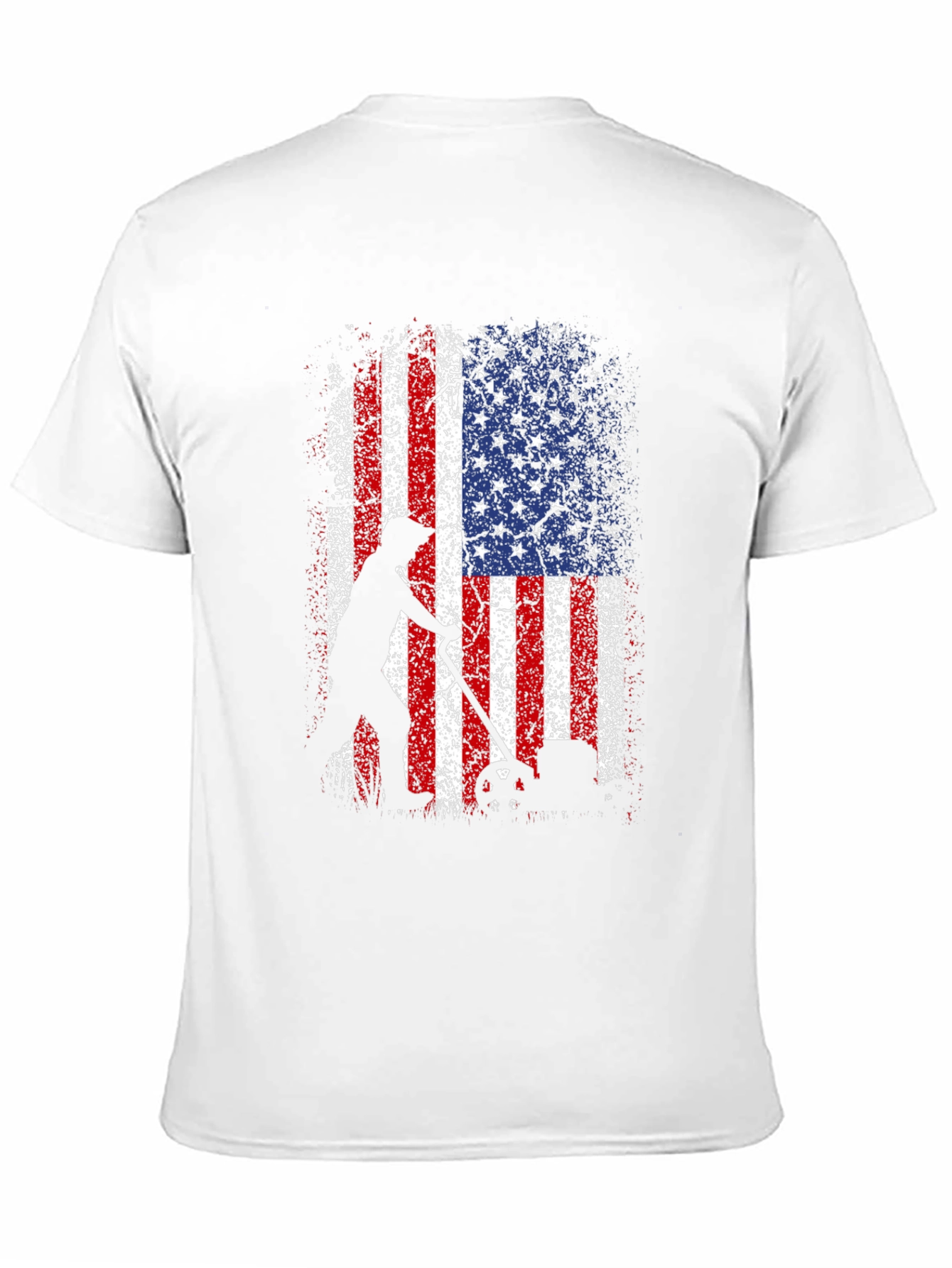 American Flag Patriotic Lawn Mower T-Shirt