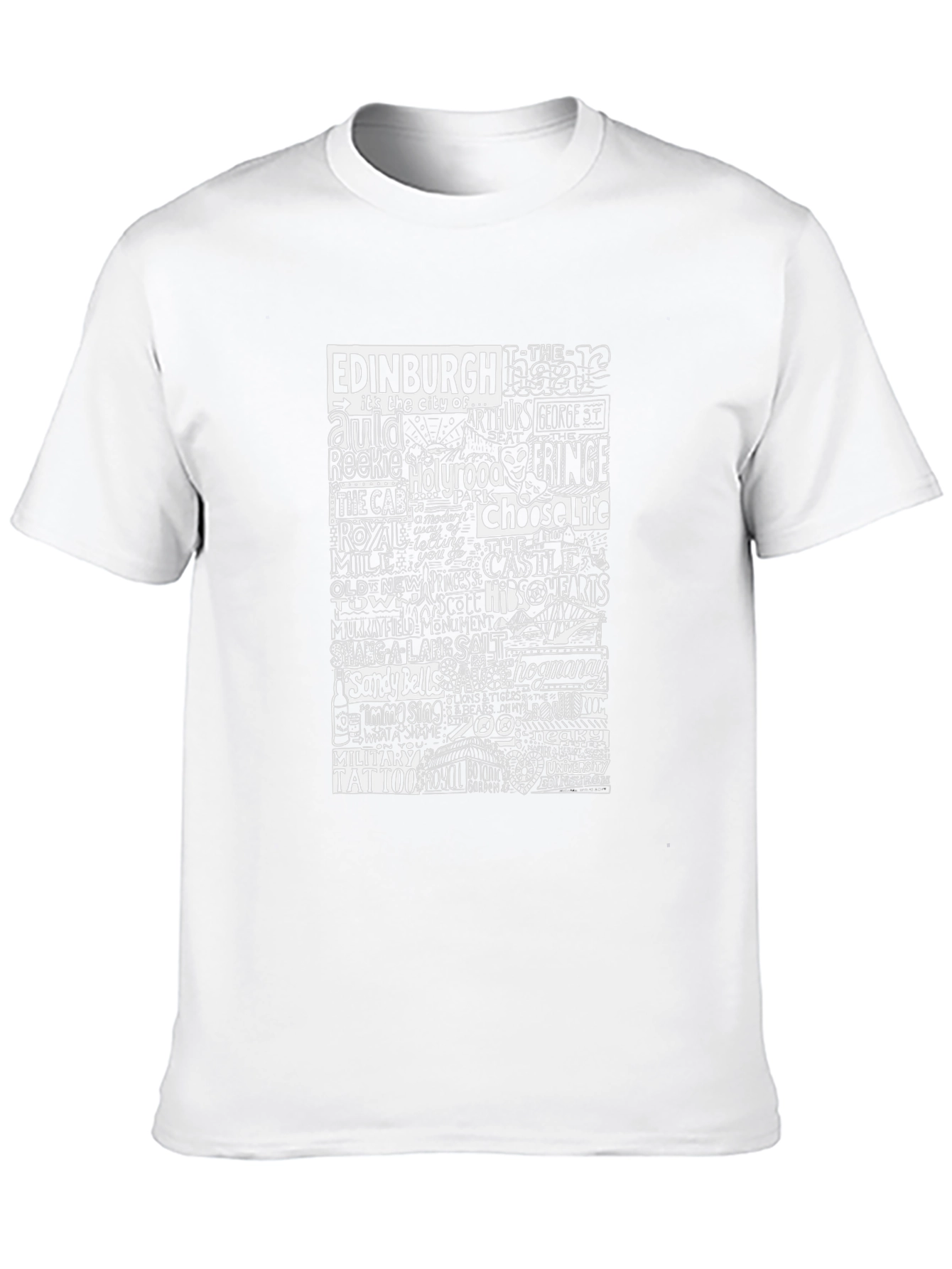 Edinburgh Typography Graphic Black T-Shirt