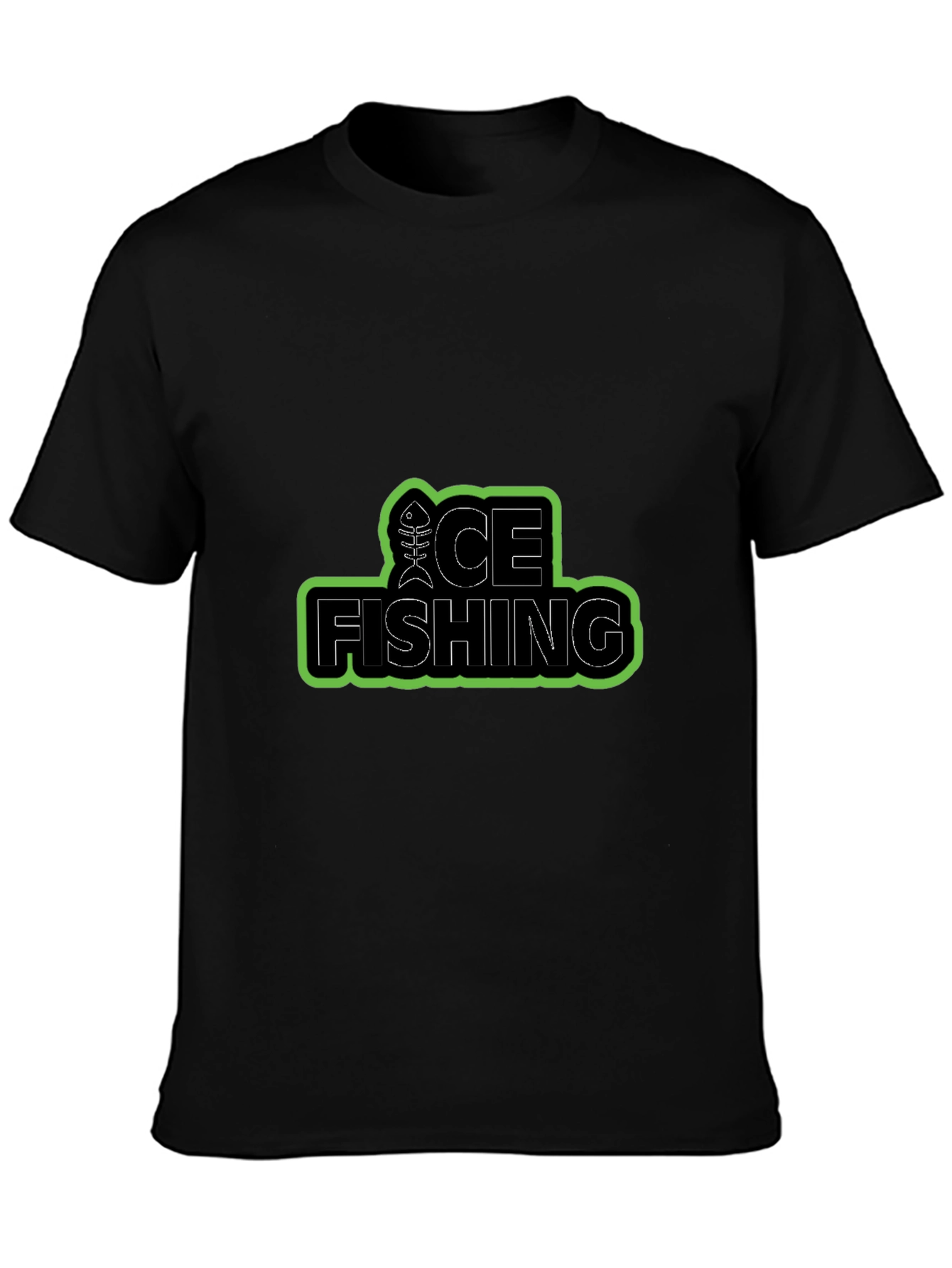Ice Fishing T-Shirt - Cool Fish Bone Design