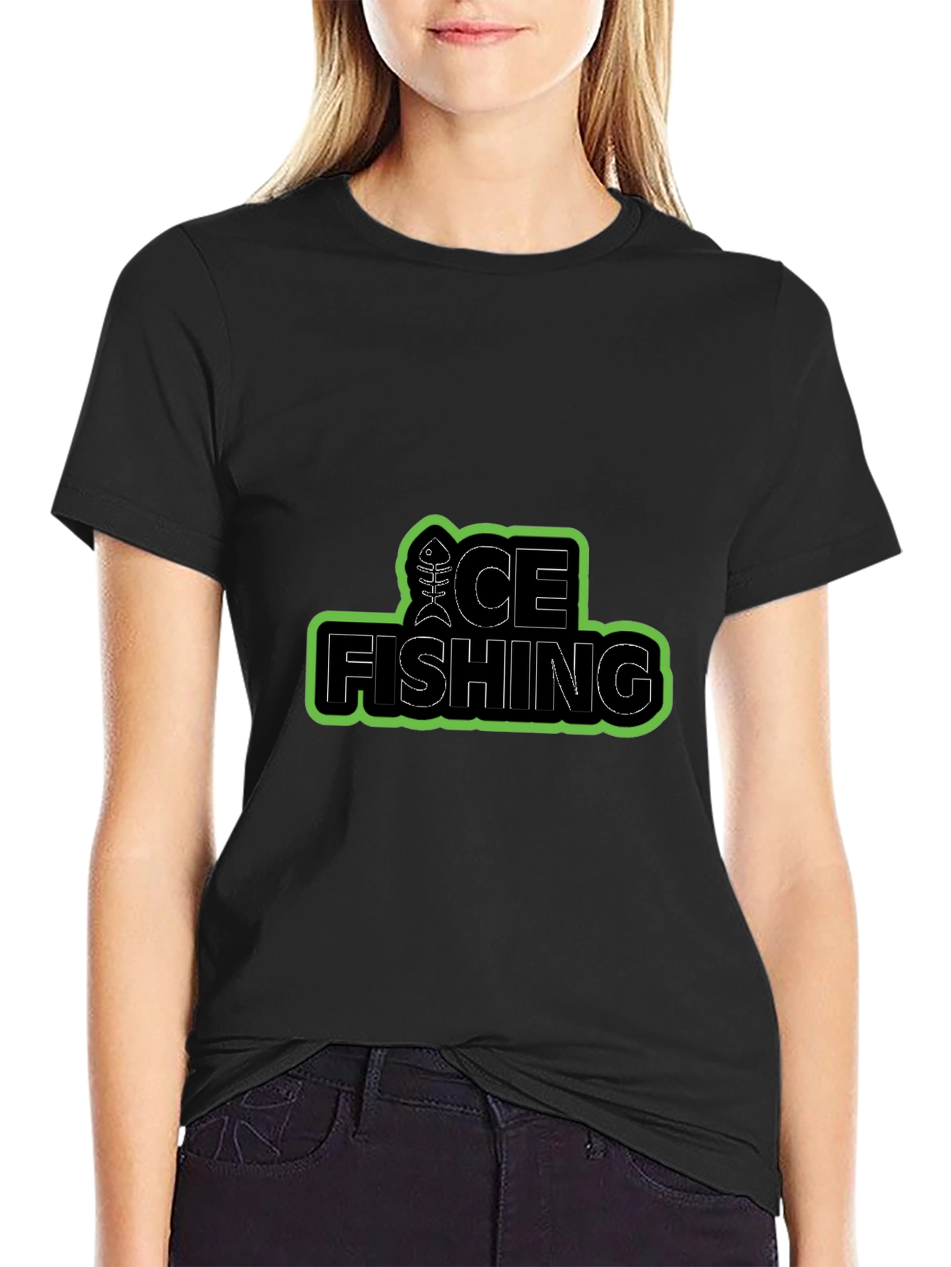 Ice Fishing T-Shirt - Cool Fish Bone Design