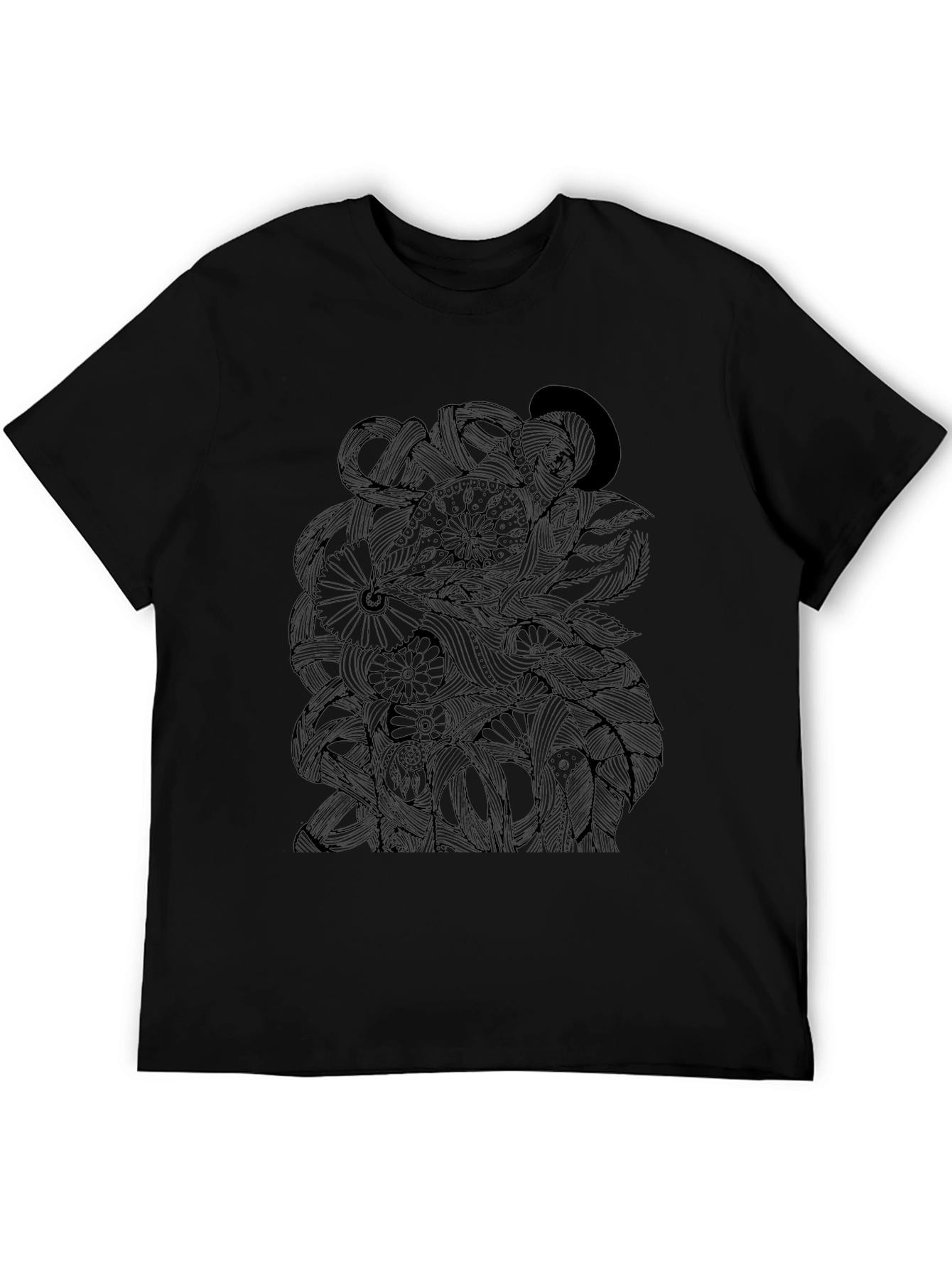 Intricate Octopus Design Black T-Shirt