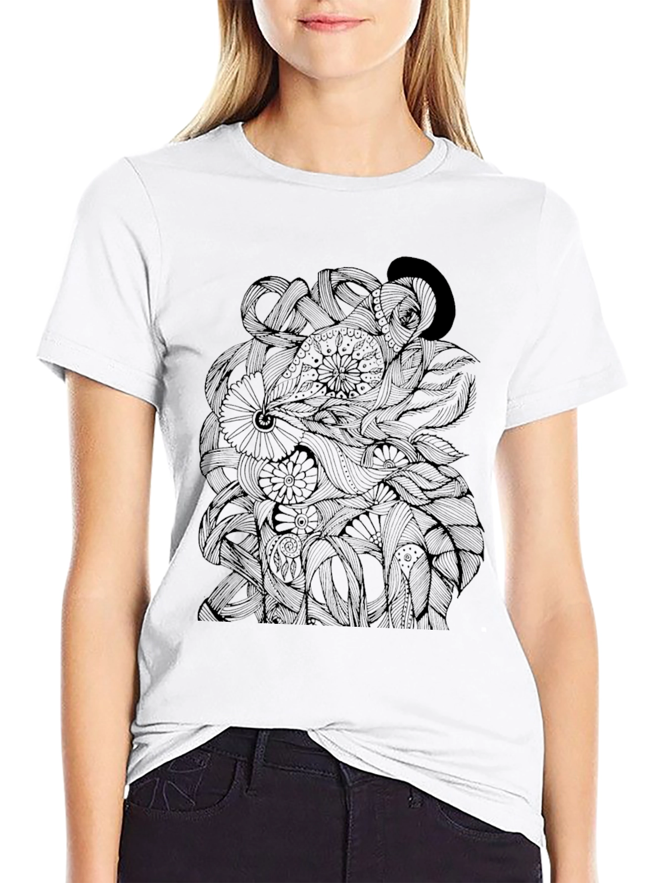 Intricate Octopus Design Black T-Shirt