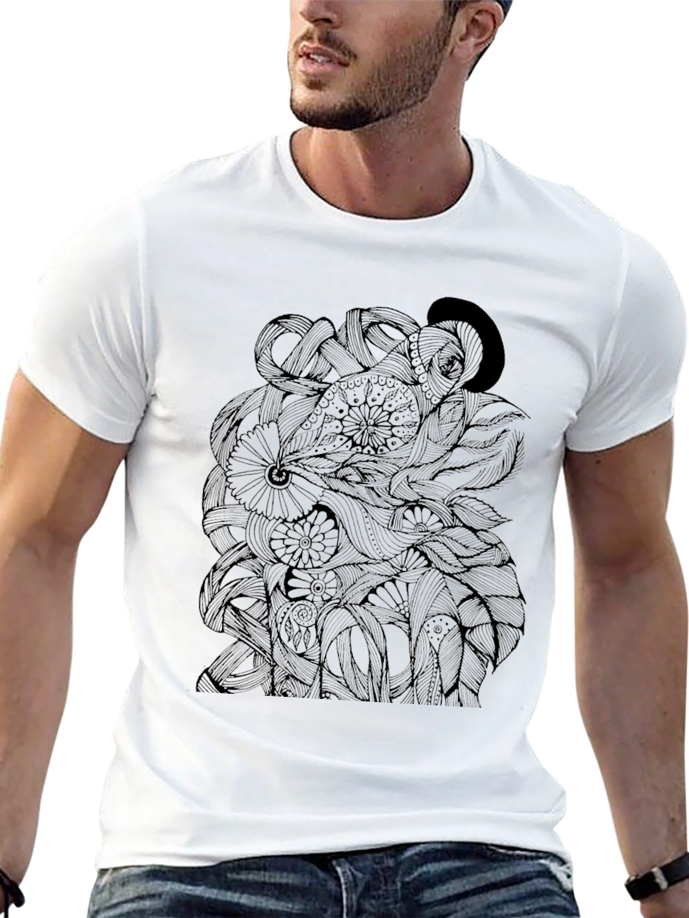 Intricate Octopus Design Black T-Shirt