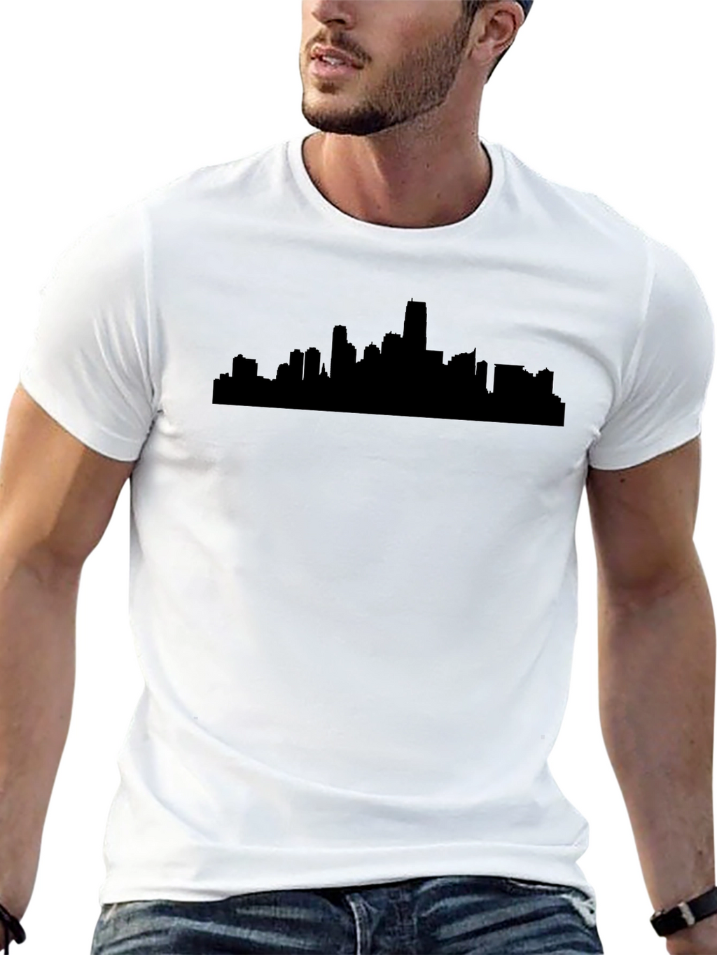 Cityscape Silhouette Black T-Shirt
