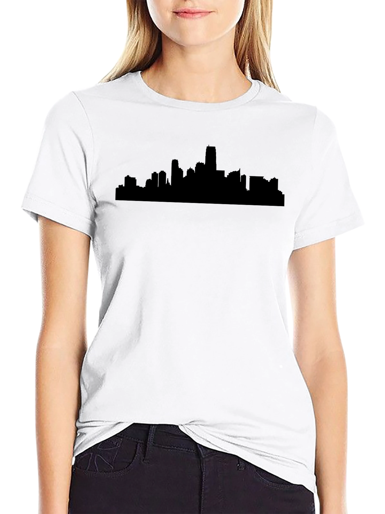 Cityscape Silhouette Black T-Shirt