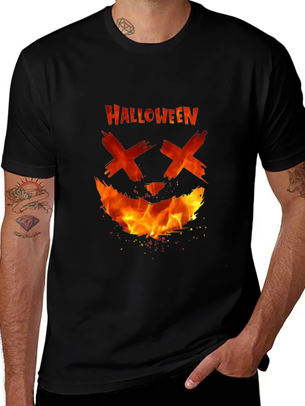 Halloween Fire Face T-Shirt