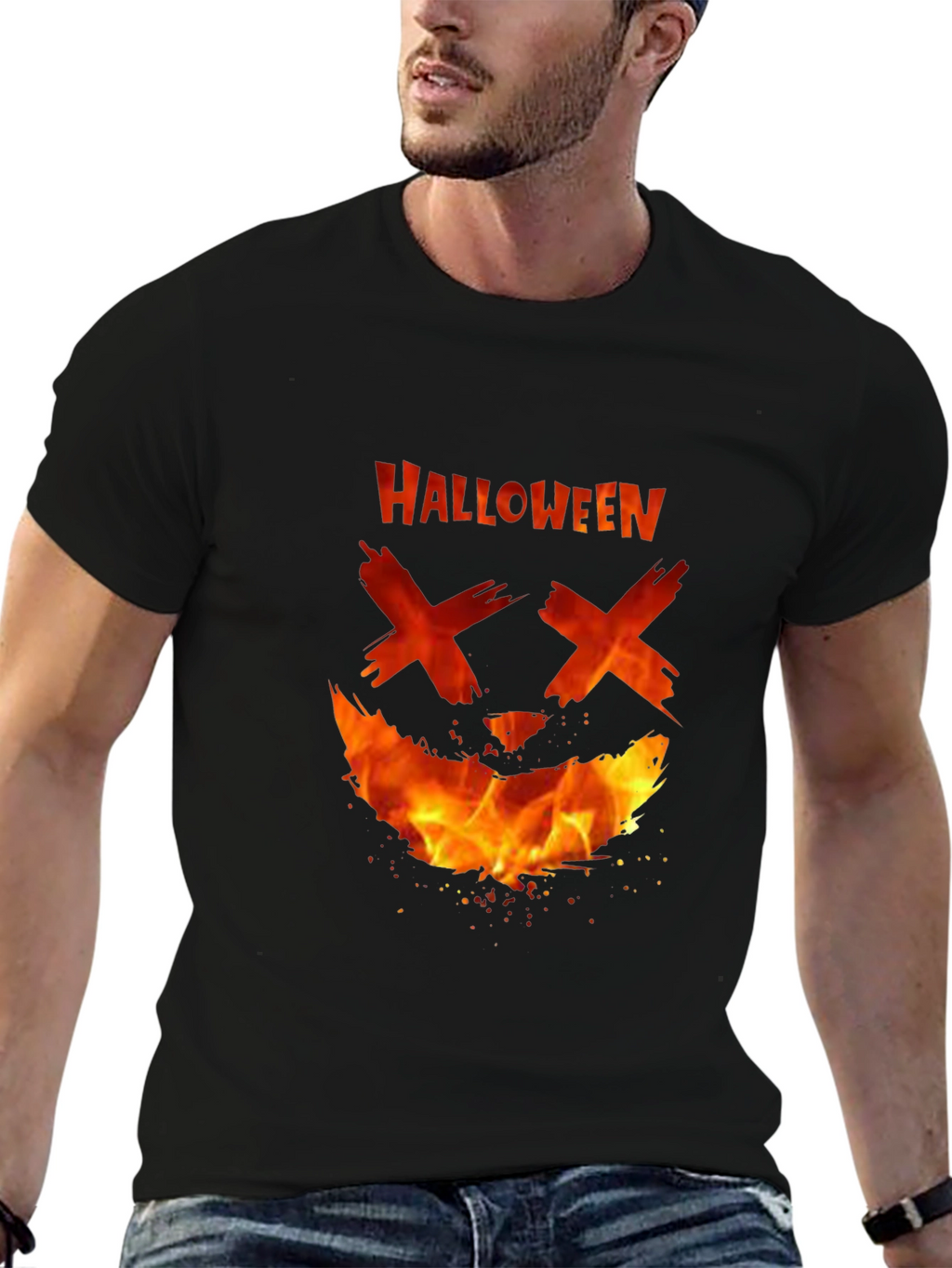 Halloween Fire Face T-Shirt