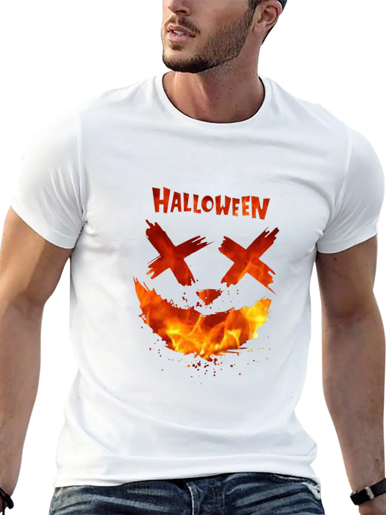 Halloween Fire Face T-Shirt