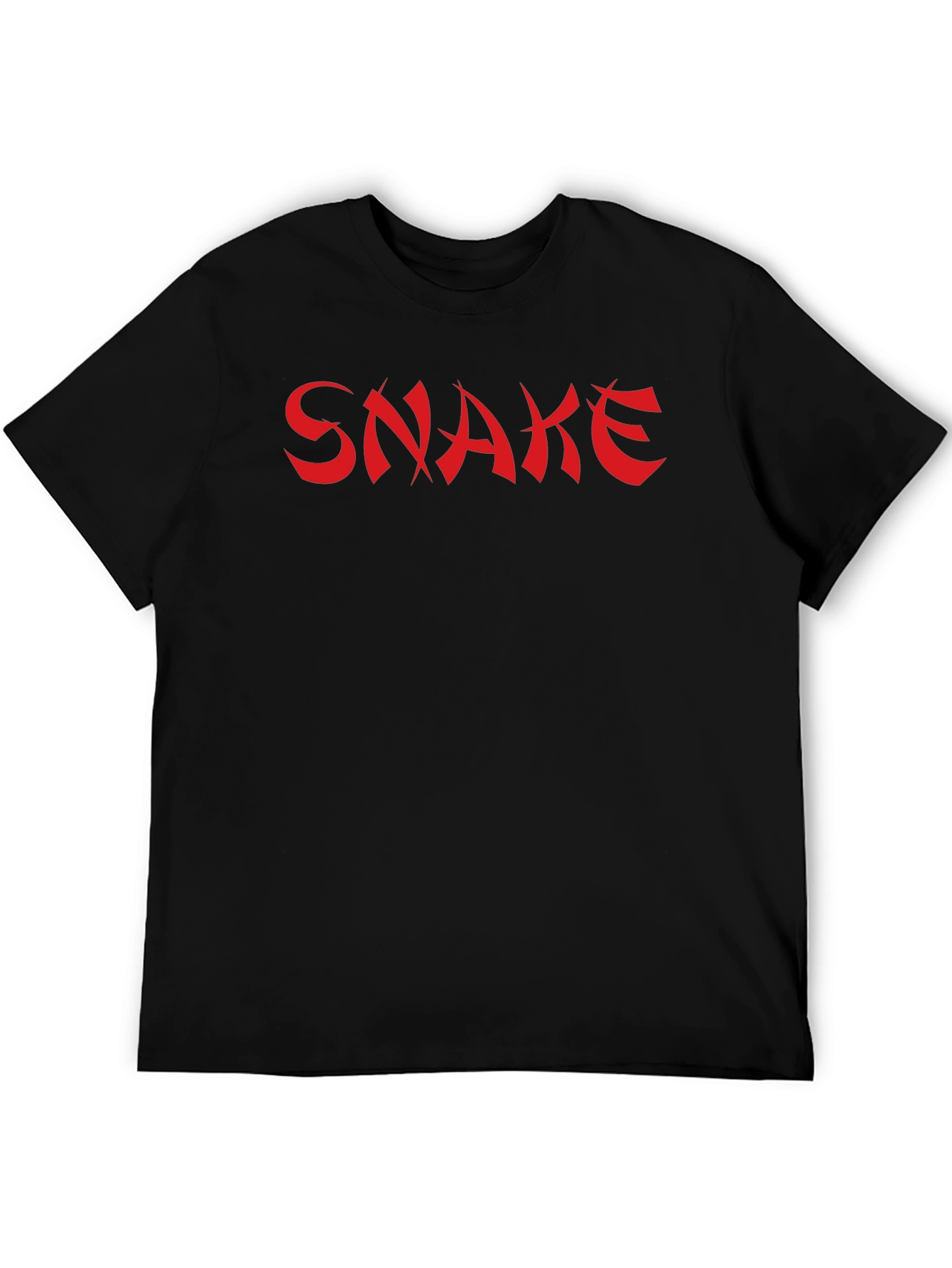Bold Snake Graphic Tee - Black Cotton Blend