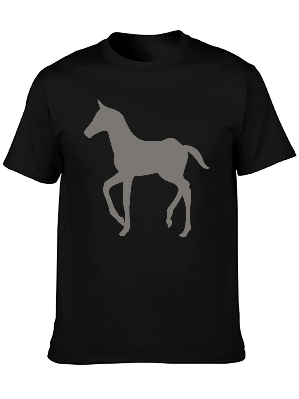 Horse Silhouette Graphic T-Shirt - Black