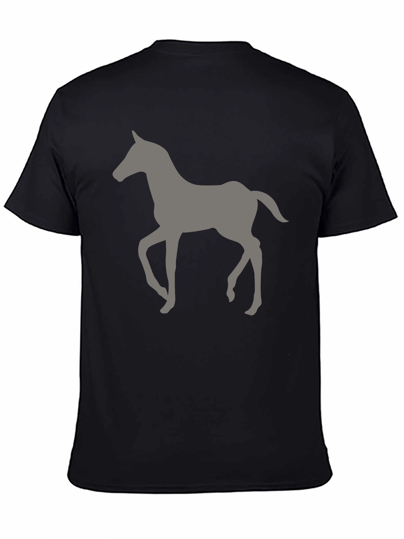 Horse Silhouette Graphic T-Shirt - Black