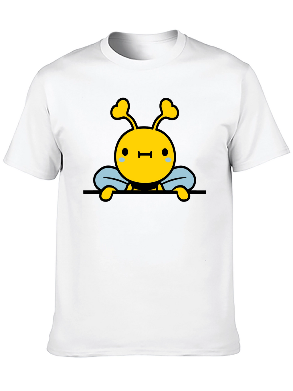 Cute Bee Graphic Black T-Shirt