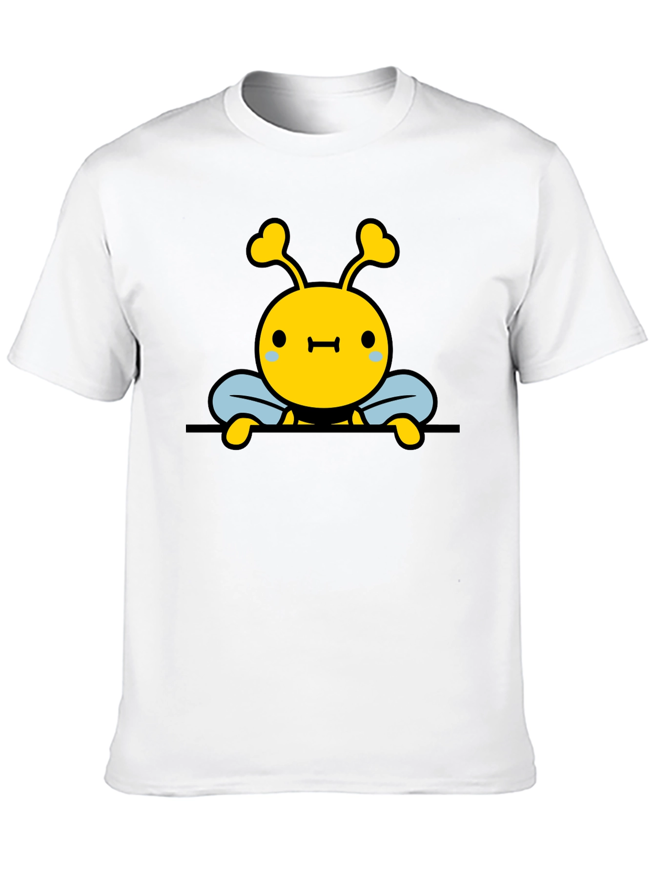 Cute Bee Graphic Black T-Shirt