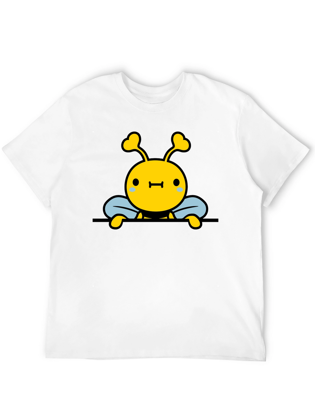Cute Bee Graphic Black T-Shirt