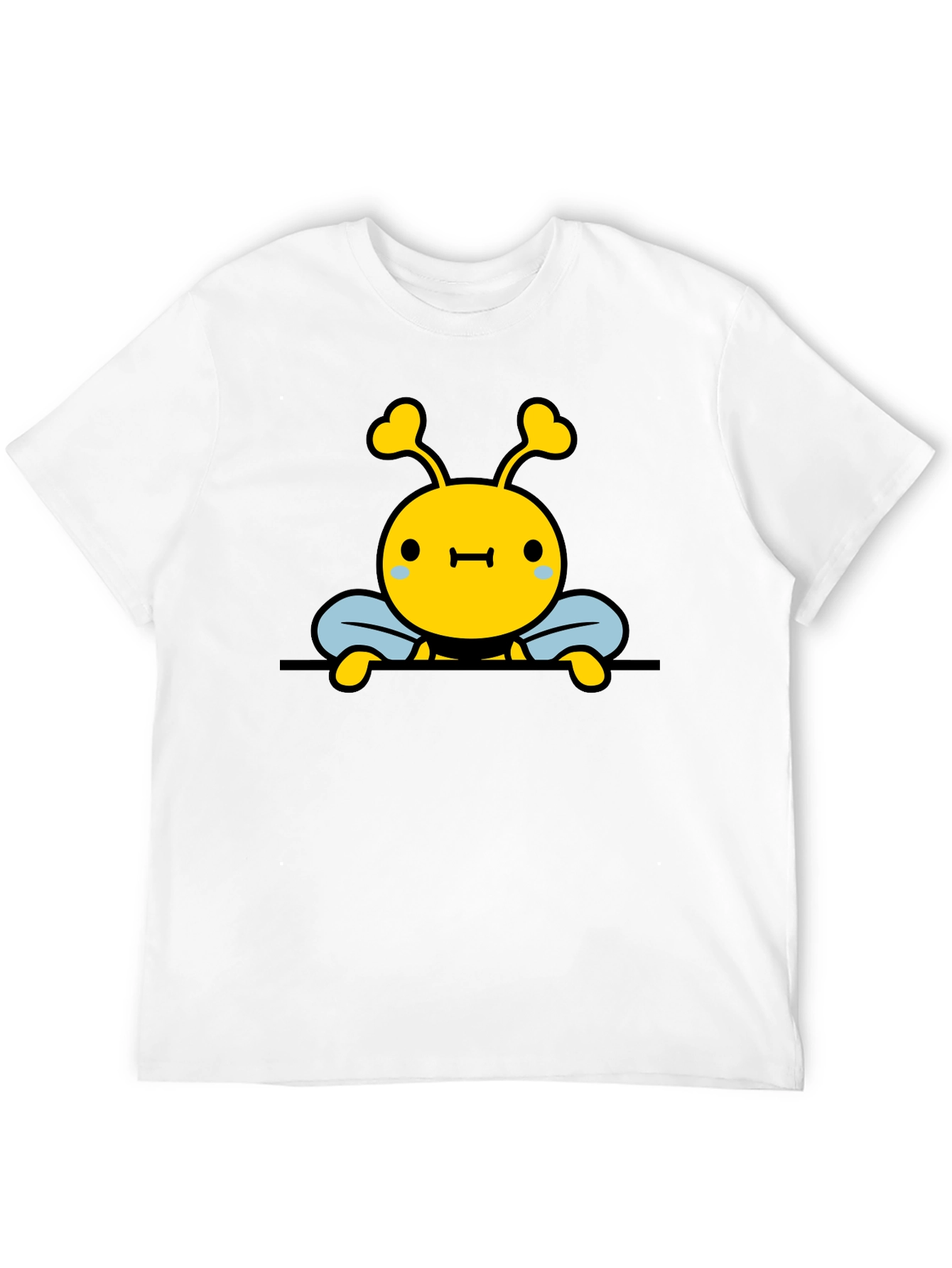 Cute Bee Graphic Black T-Shirt