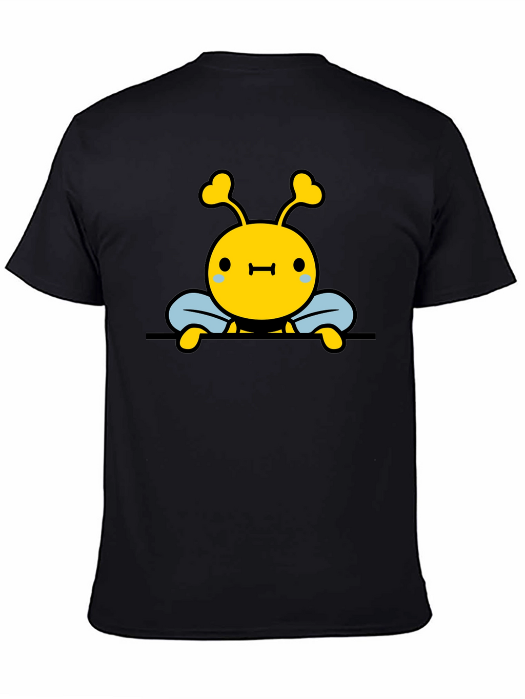 Cute Bee Graphic Black T-Shirt