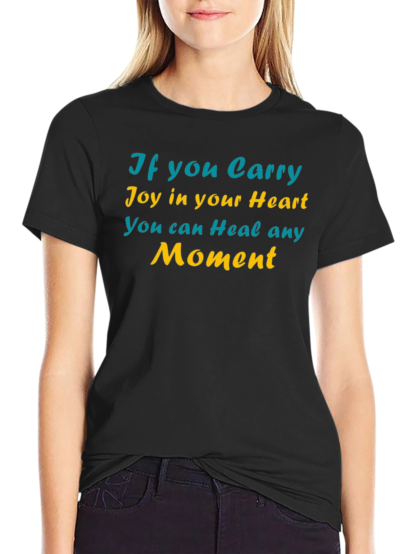 Joyful Heart Healing Moment Black T-Shirt