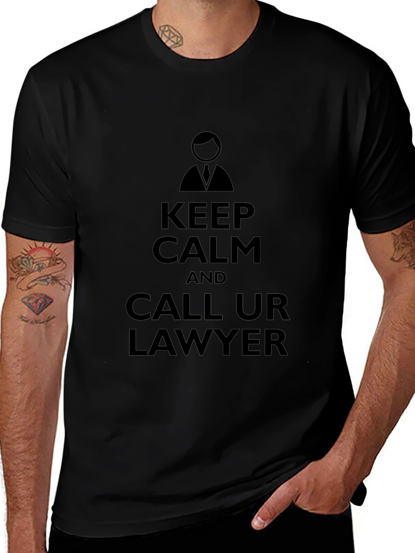 Keep Calm and Call Your Lawyer Black T-Shirt