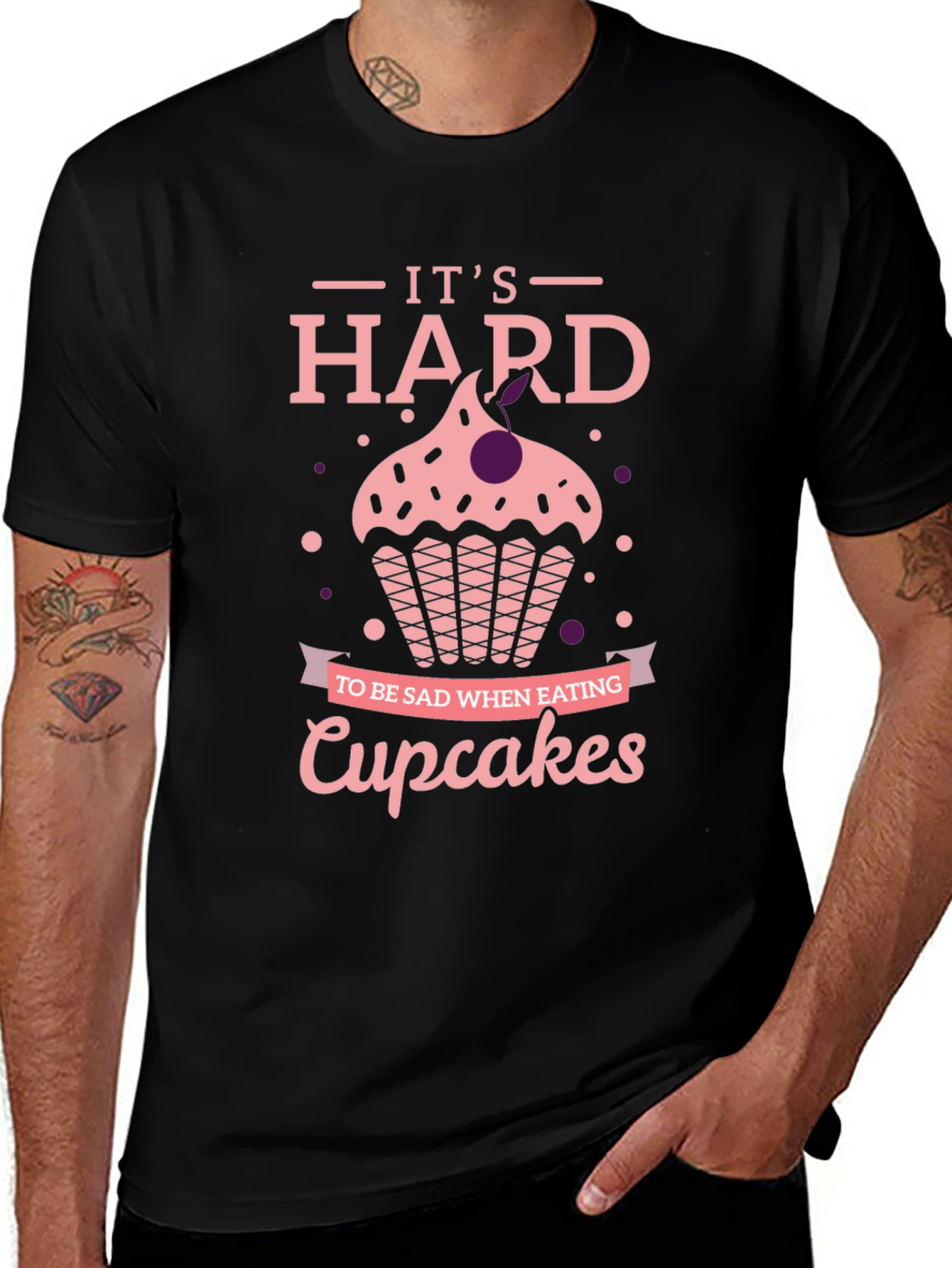 Cupcake T-Shirt: Its Hard to Be Sad