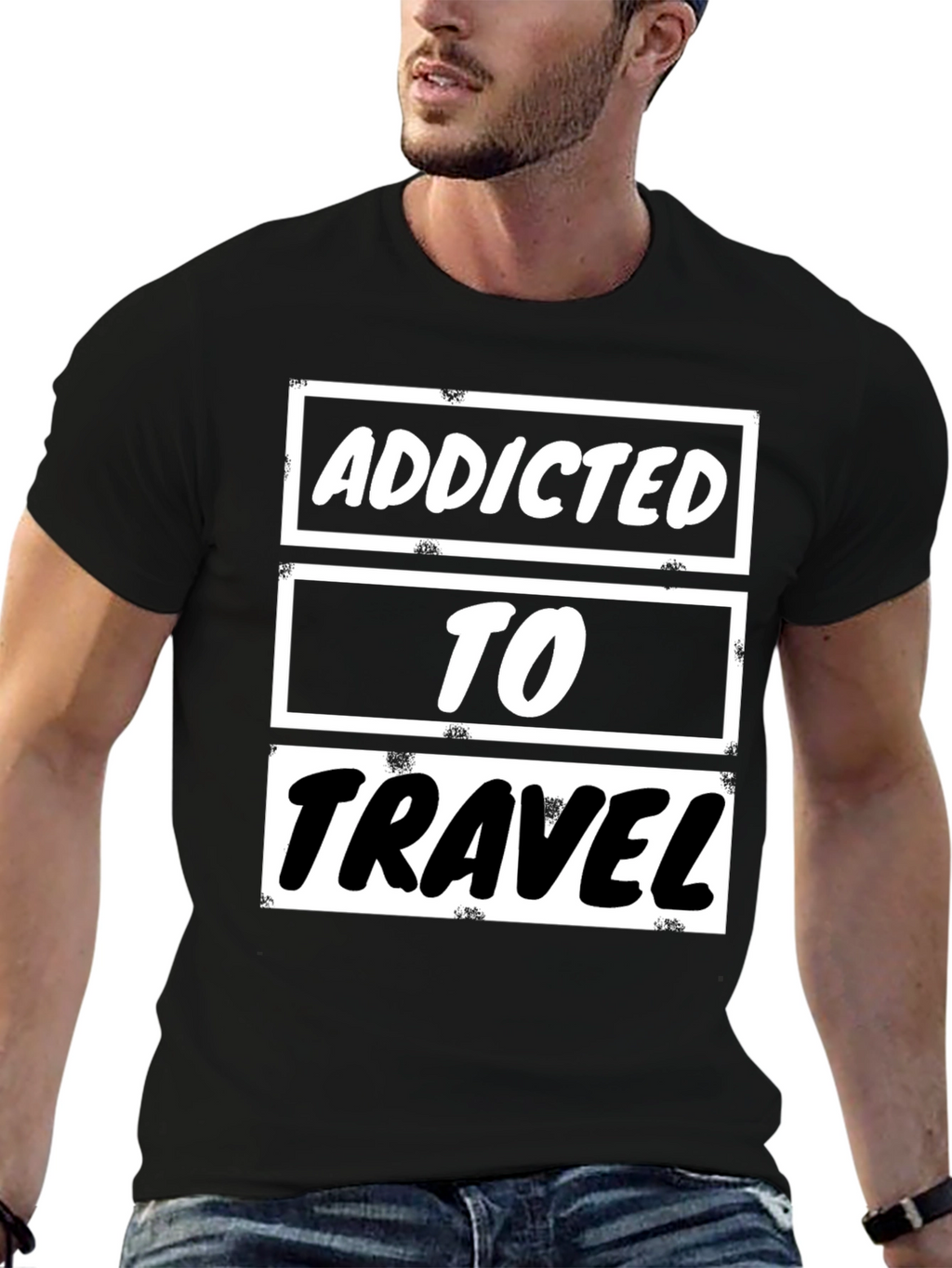 Addicted to Travel Graphic Tee - Black