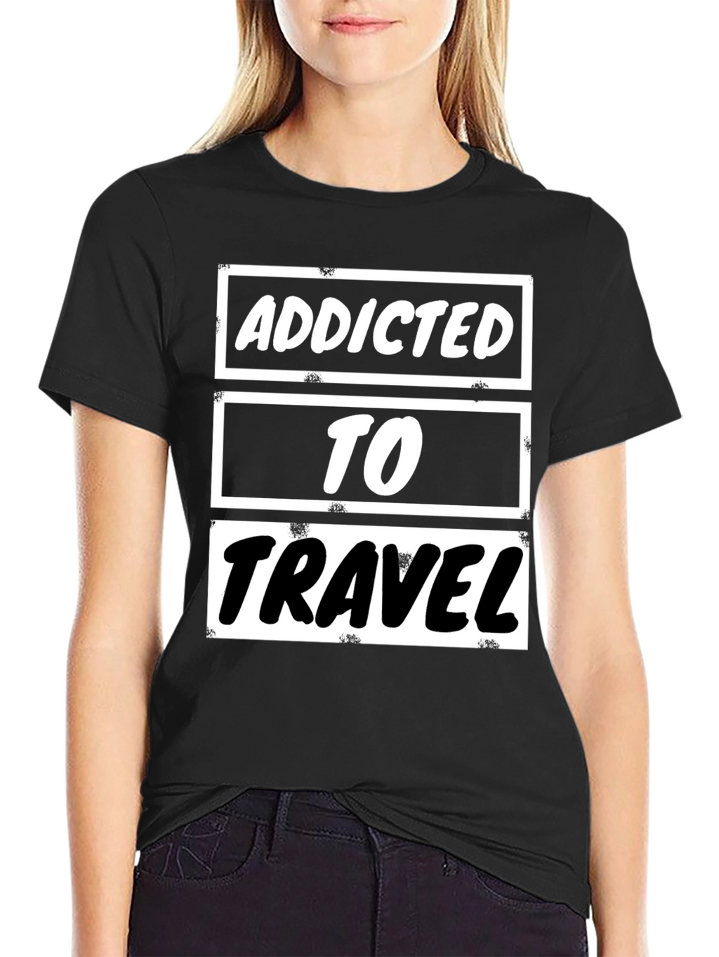 Addicted to Travel Graphic Tee - Black