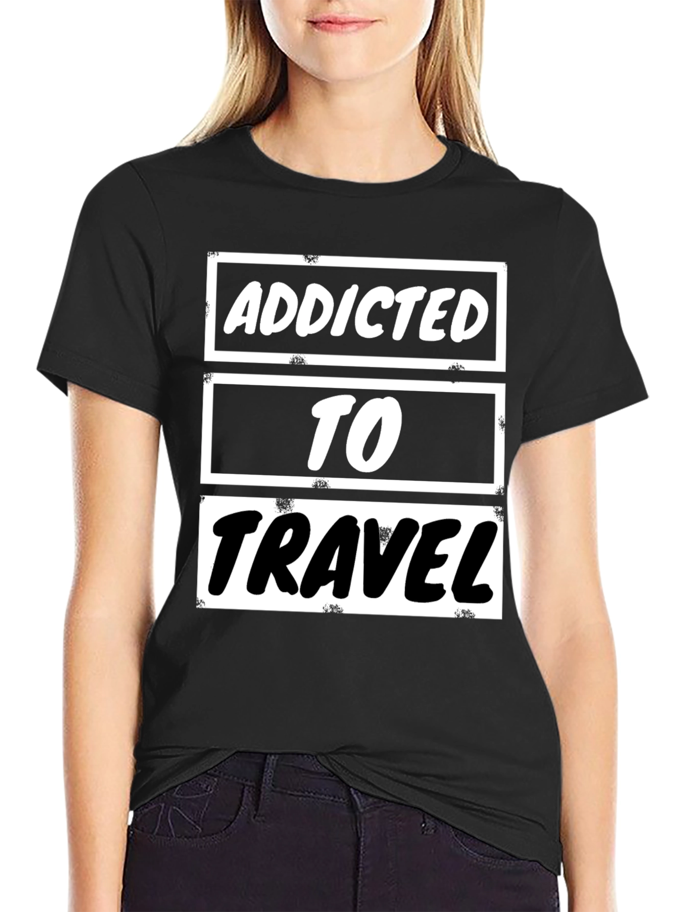Addicted to Travel Graphic Tee - Black