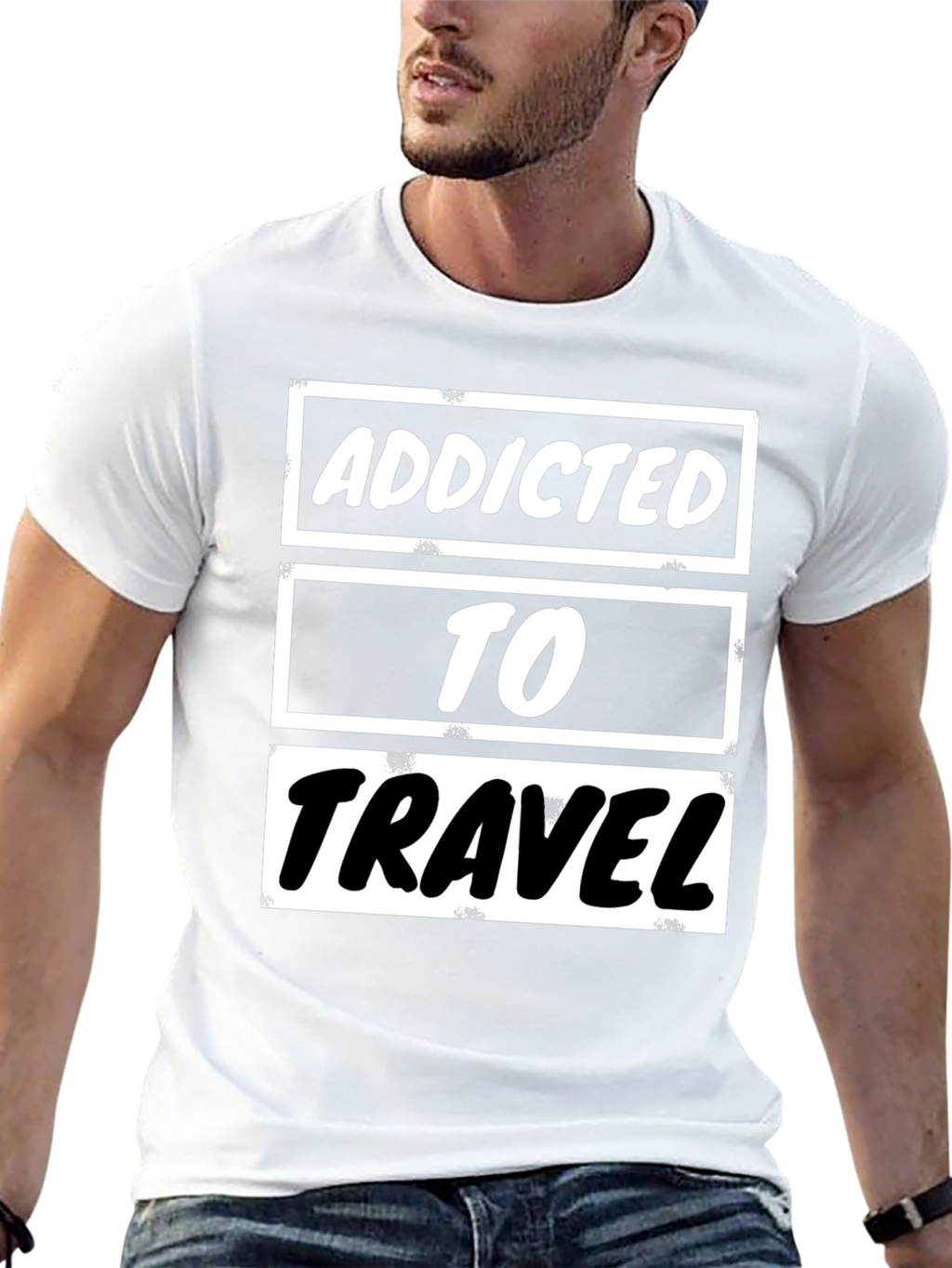 Addicted to Travel Graphic Tee - Black