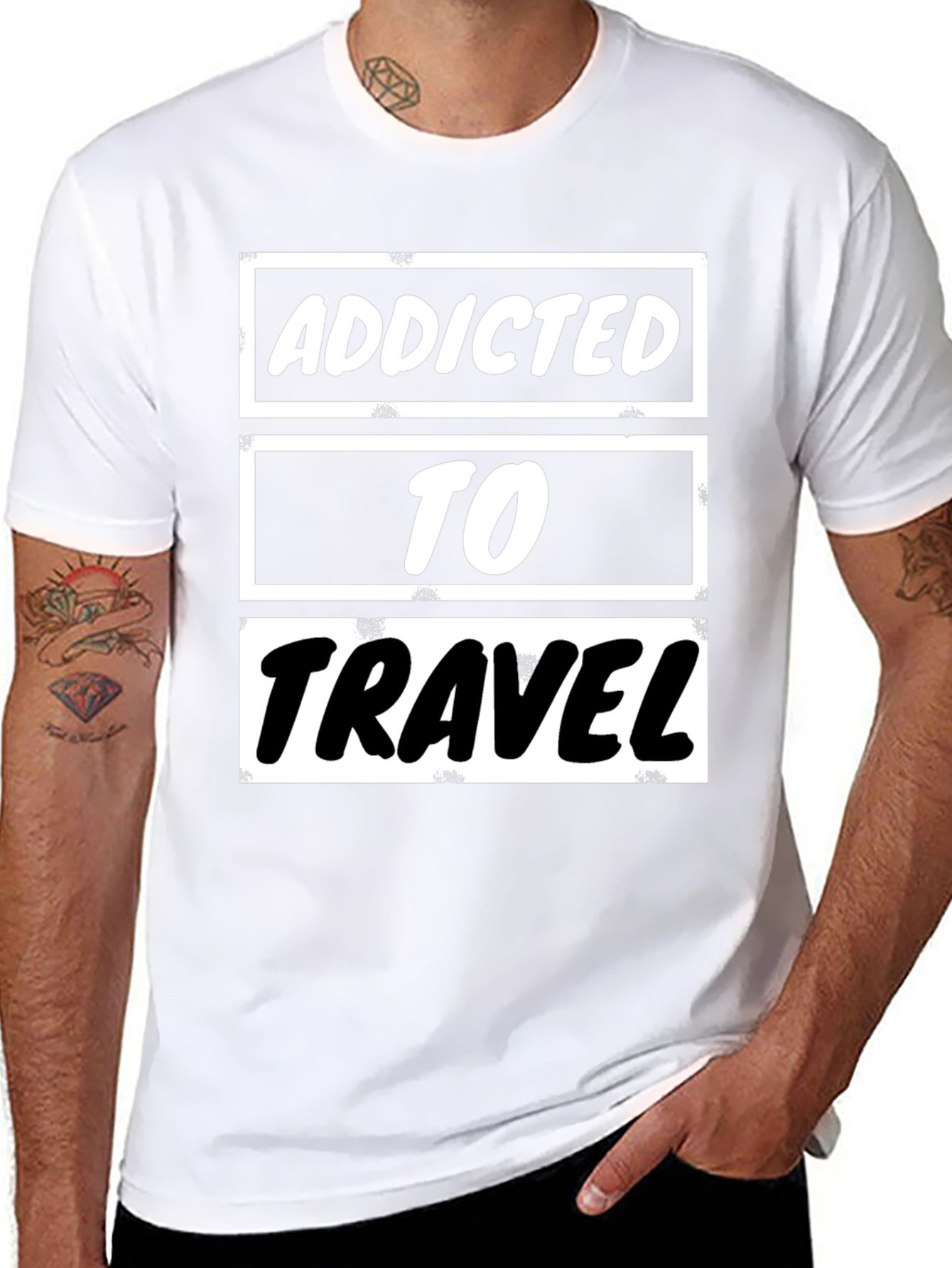 Addicted to Travel Graphic Tee - Black