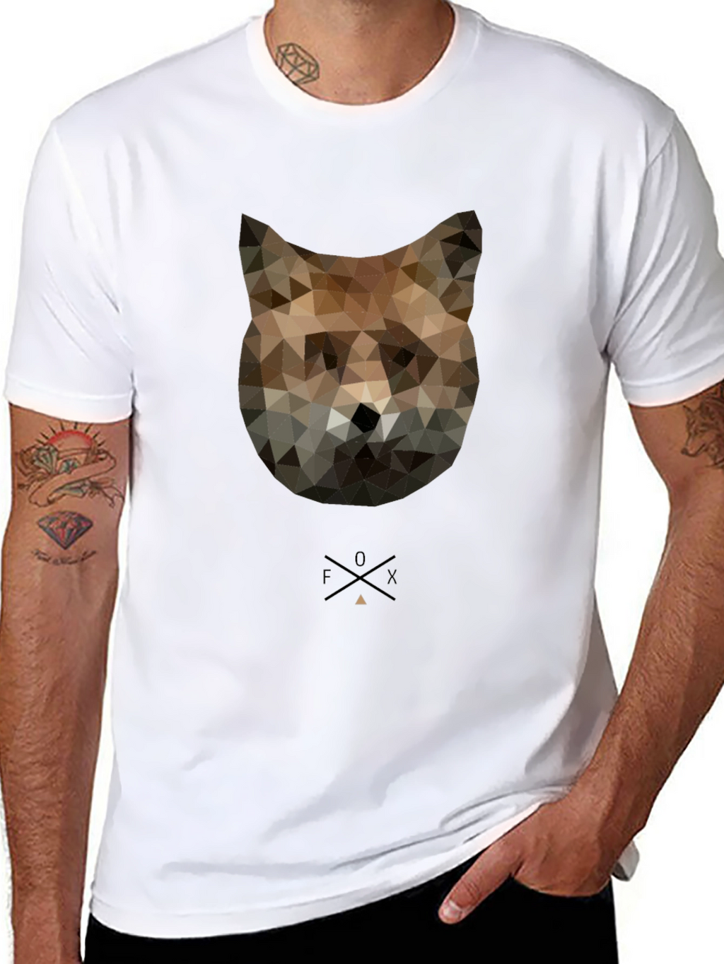 Geometric Fox Graphic Tee - Modern Style