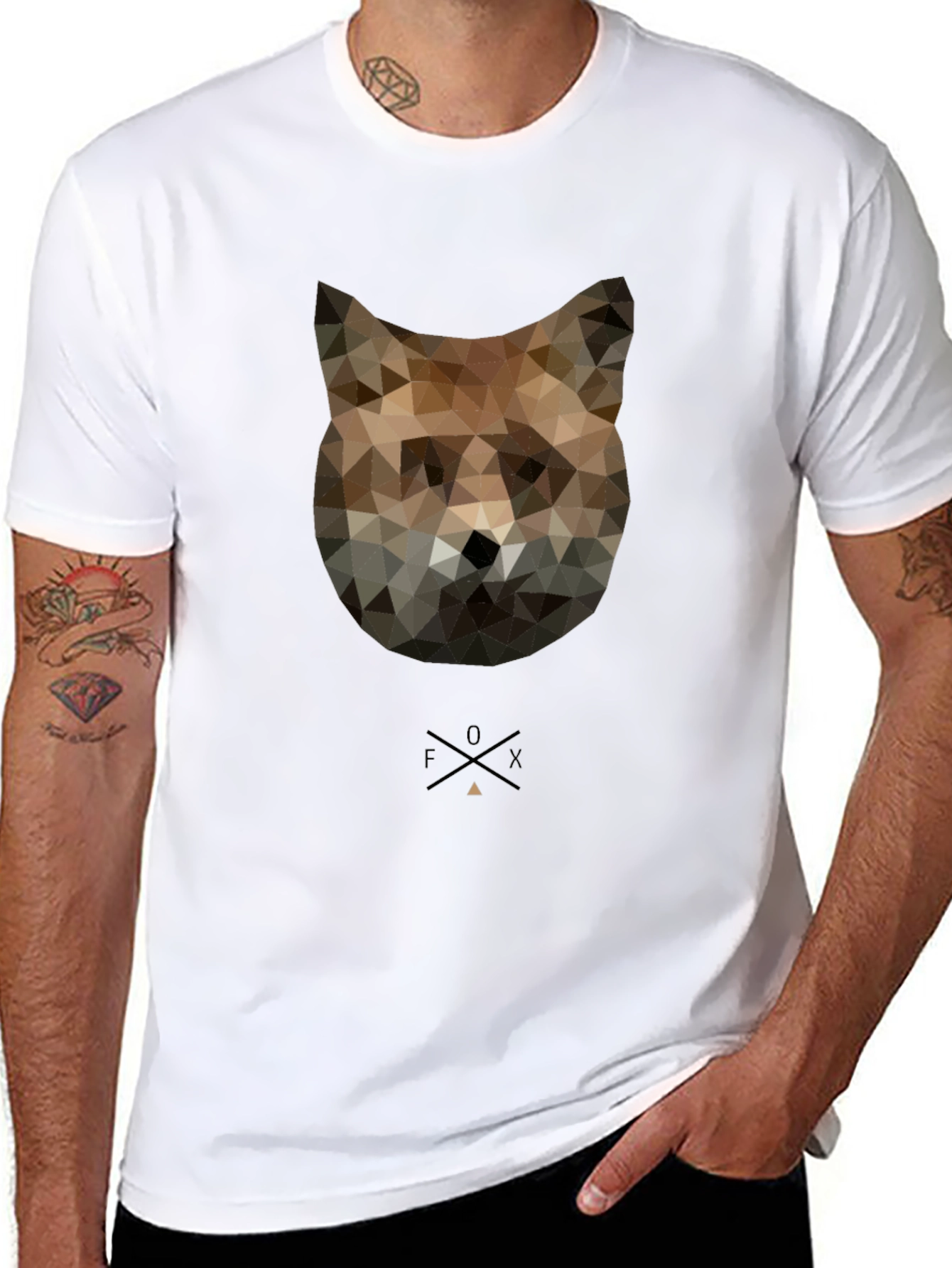 Geometric Fox Graphic Tee - Modern Style