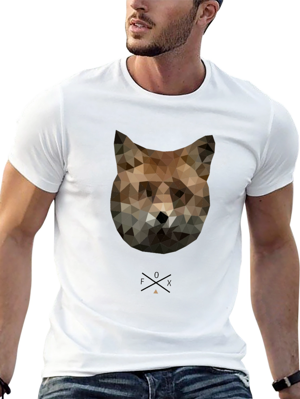 Geometric Fox Graphic Tee - Modern Style