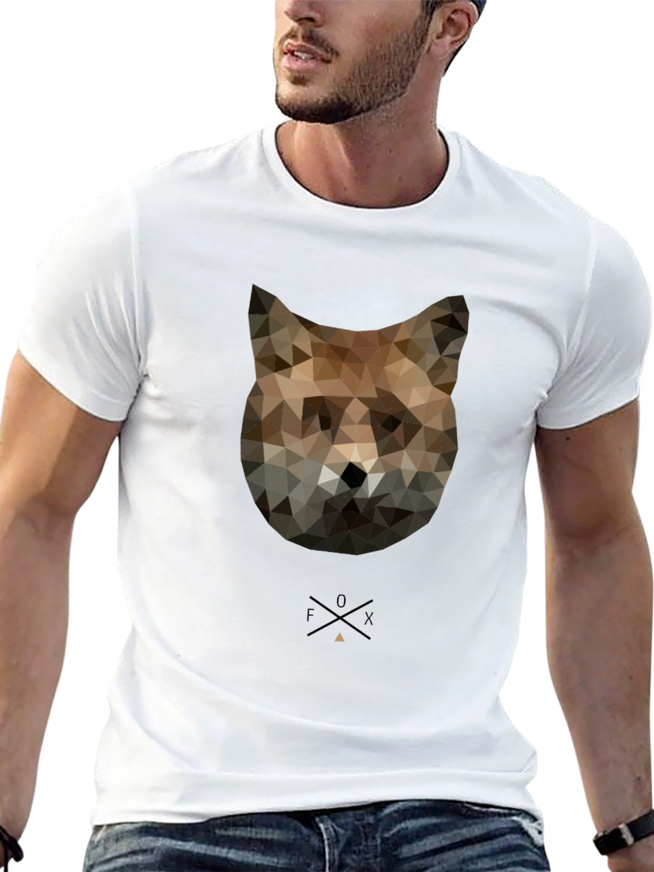 Geometric Fox Graphic Tee - Modern Style