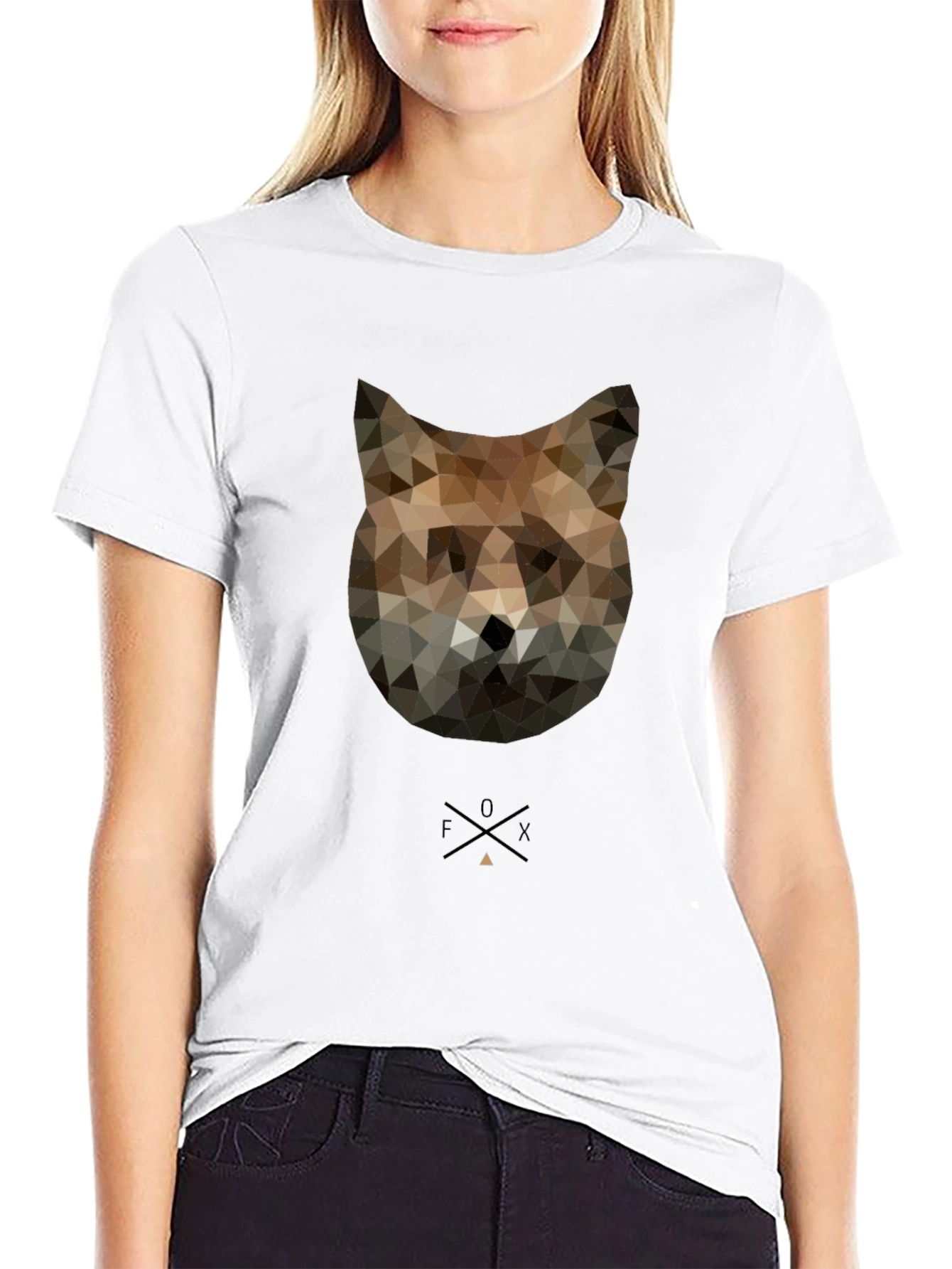 Geometric Fox Graphic Tee - Modern Style