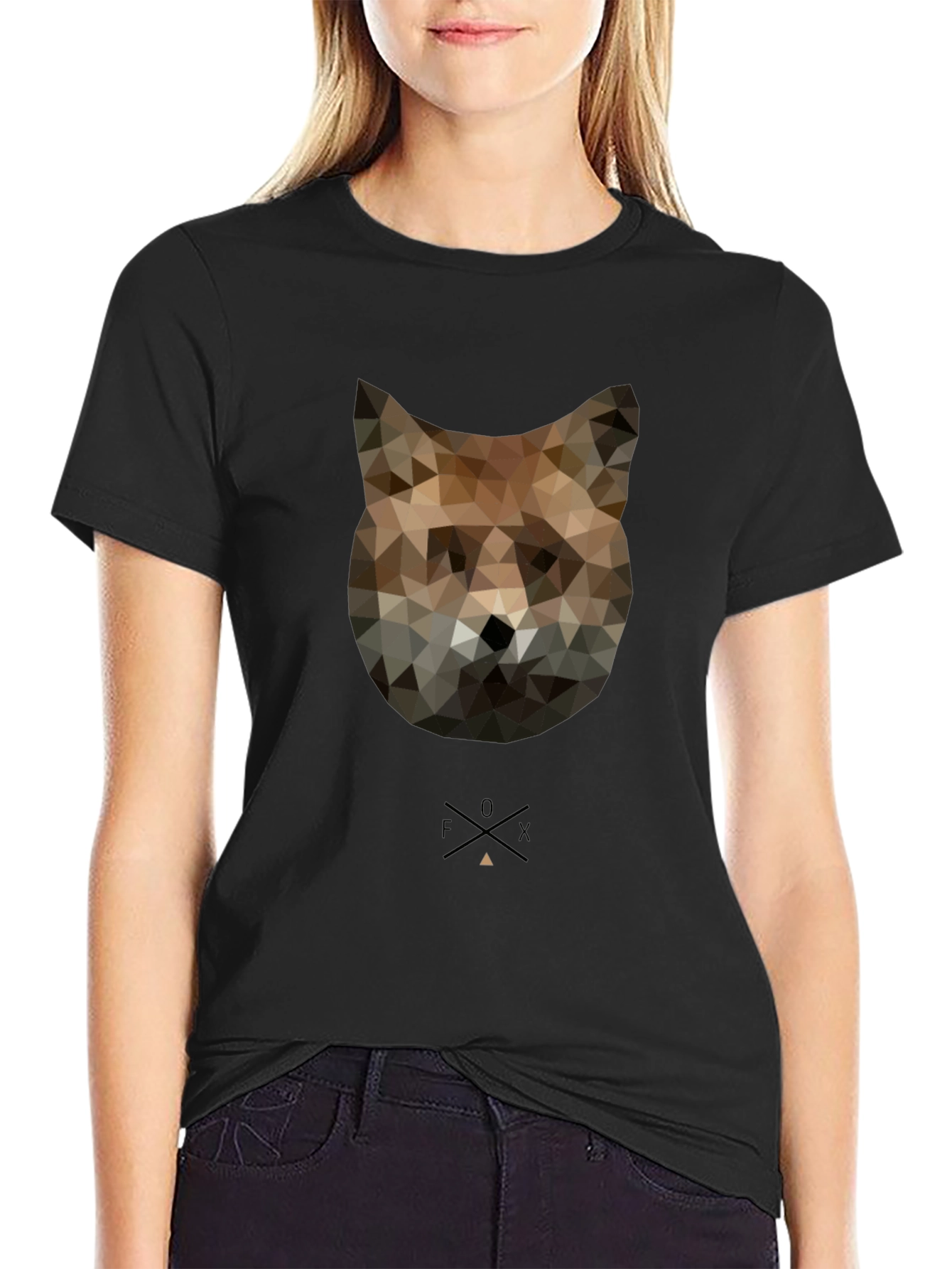 Geometric Fox Graphic Tee - Modern Style
