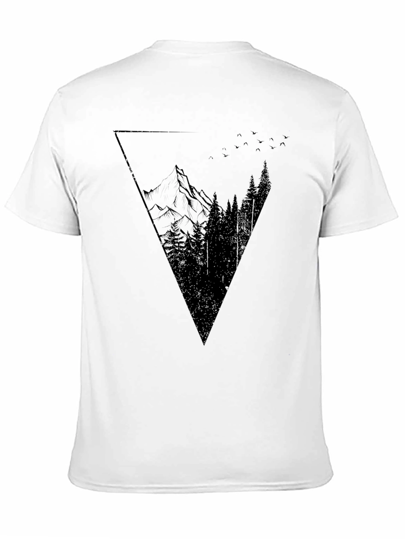 Geometric Mountain Graphic Tee - Black