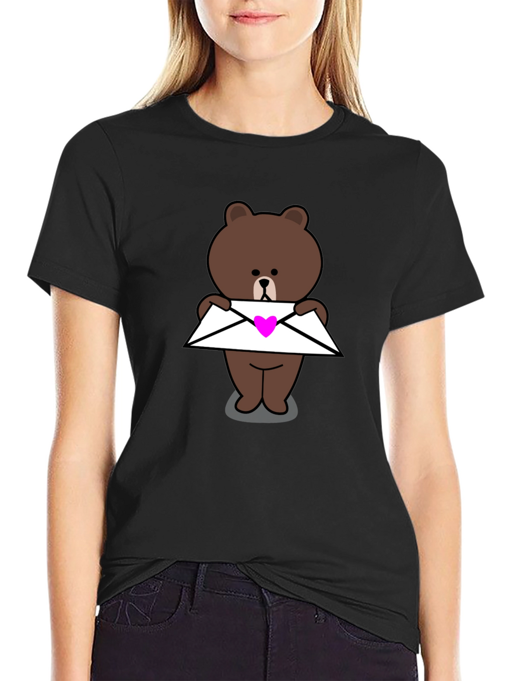 Cute Bear with Heart Envelope T-Shirt