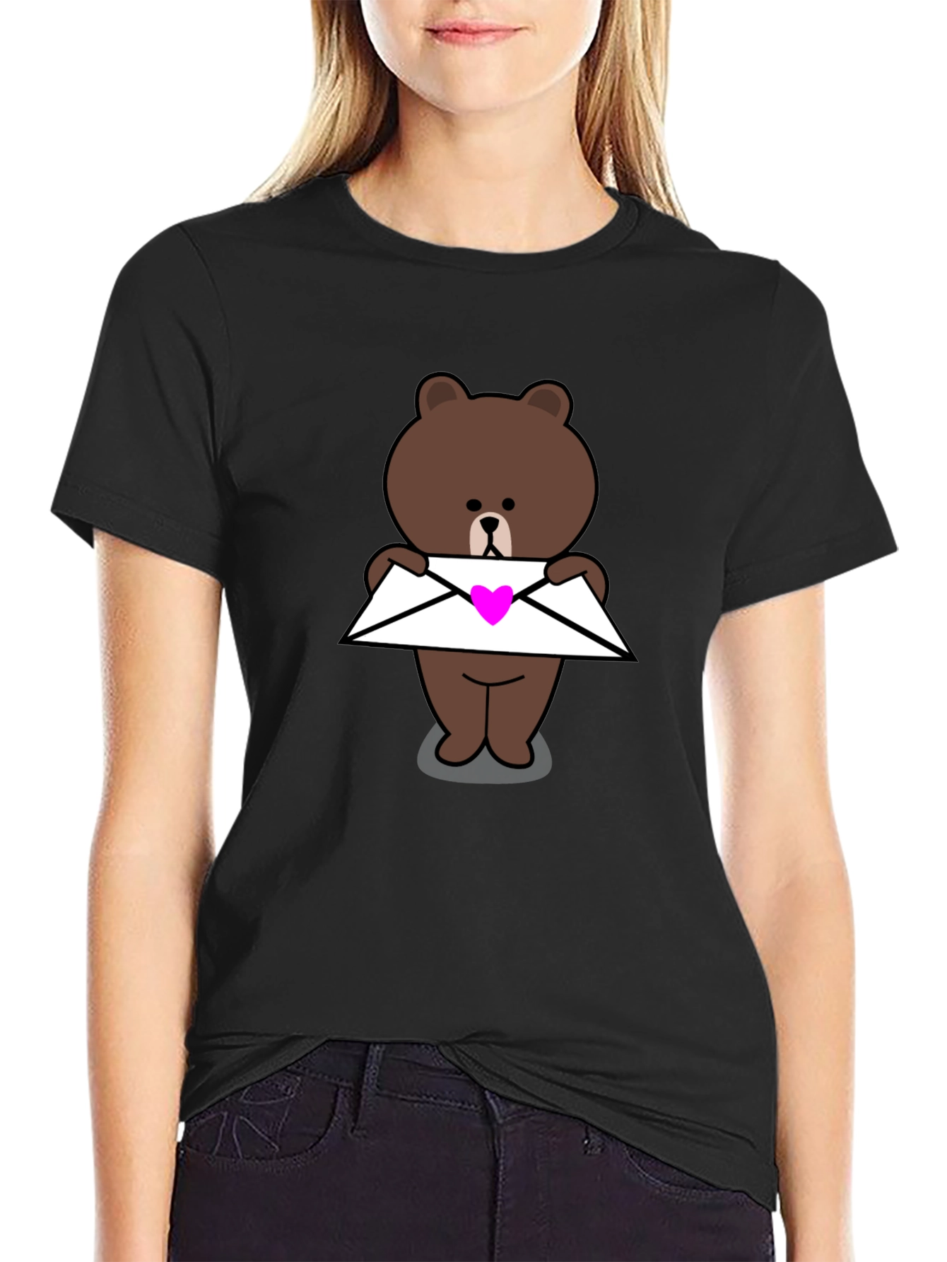 Cute Bear with Heart Envelope T-Shirt