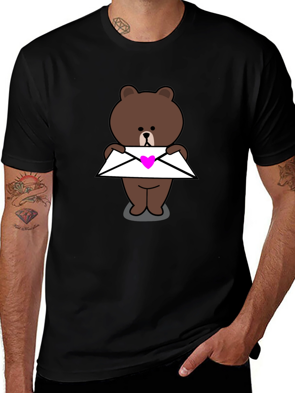 Cute Bear with Heart Envelope T-Shirt